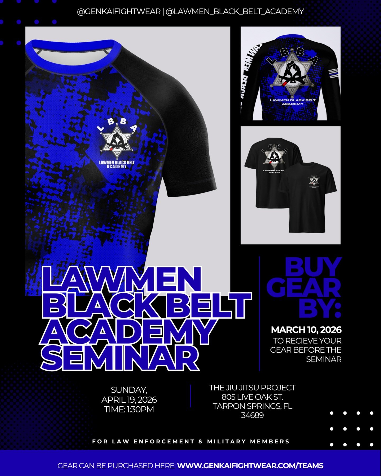 GENKAI x LBBA 🚔 // We are honored to collaborate with @lawmen_black_belt_academy and their seminar training program, tailored for law enforcement and service members, that equips them with jiu-jitsu techniques and tools designed for real-world appli