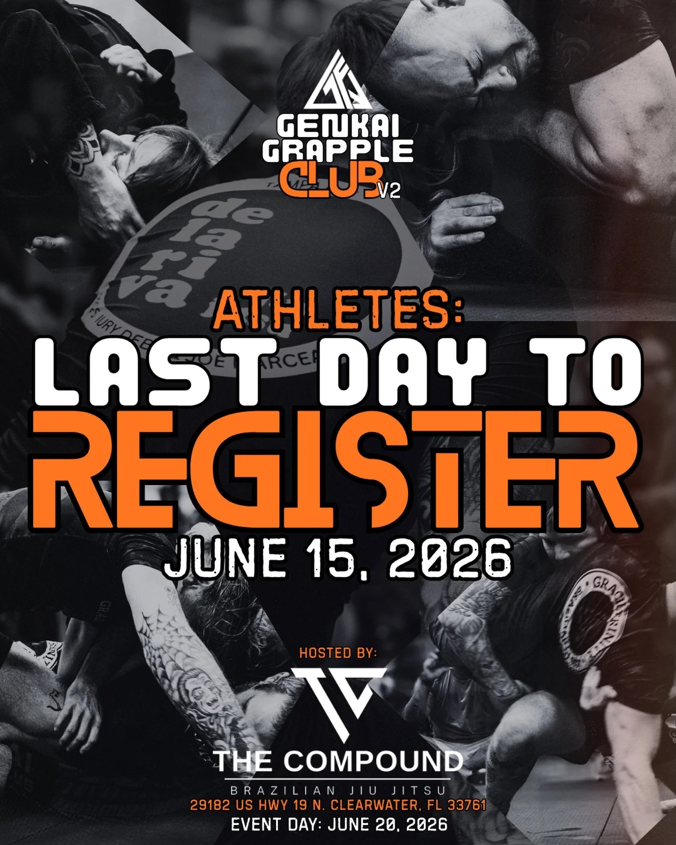 ATHLETES: LAST DAY TO REGISTER is June 15, 2026!! 

We are coming down to the final days of getting matches together for Volume Two of the Genkai Grapple Club! 

If you have a confirmed match, please make sure to finalize your registration on SMOOTHC