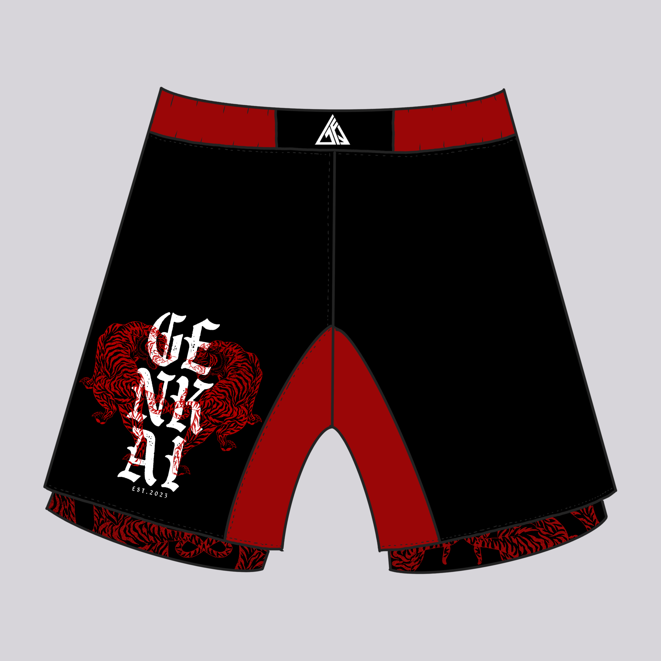 Twin Tigers: Black - 2-in-1 Grappling Shorts