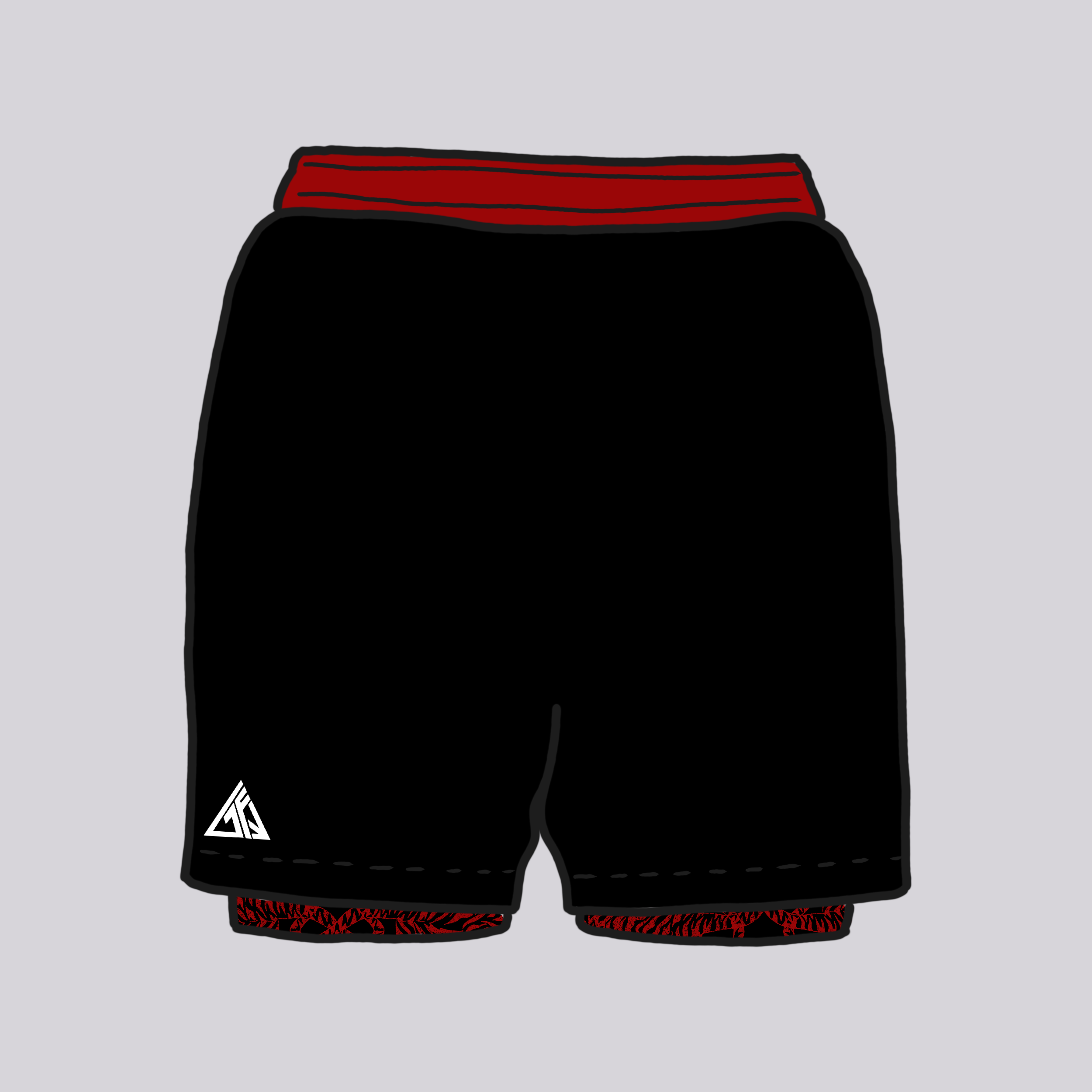 Twin Tigers w-y shorts black - back.png