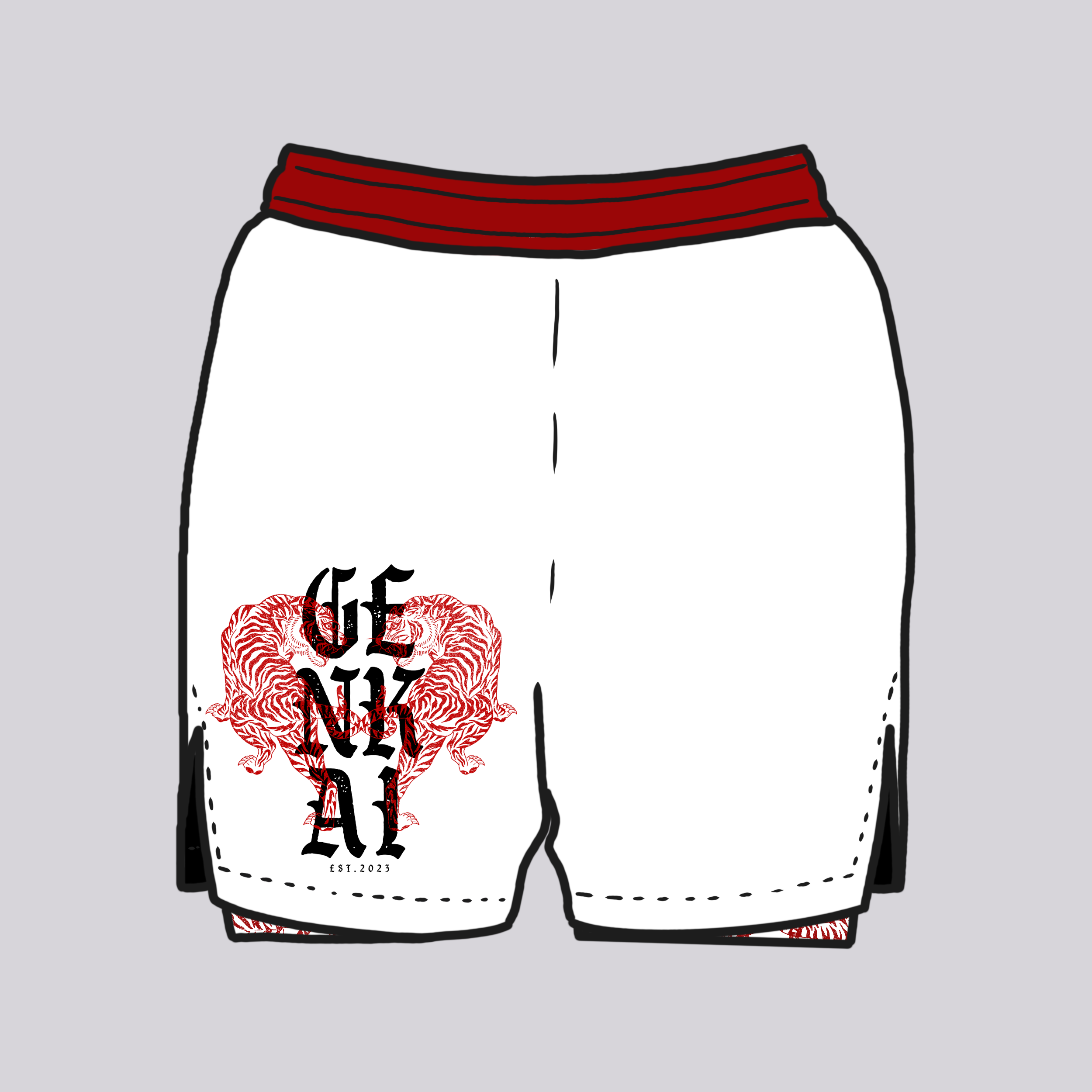 Twin Tigers: White - 2-in-1 Grappling Shorts