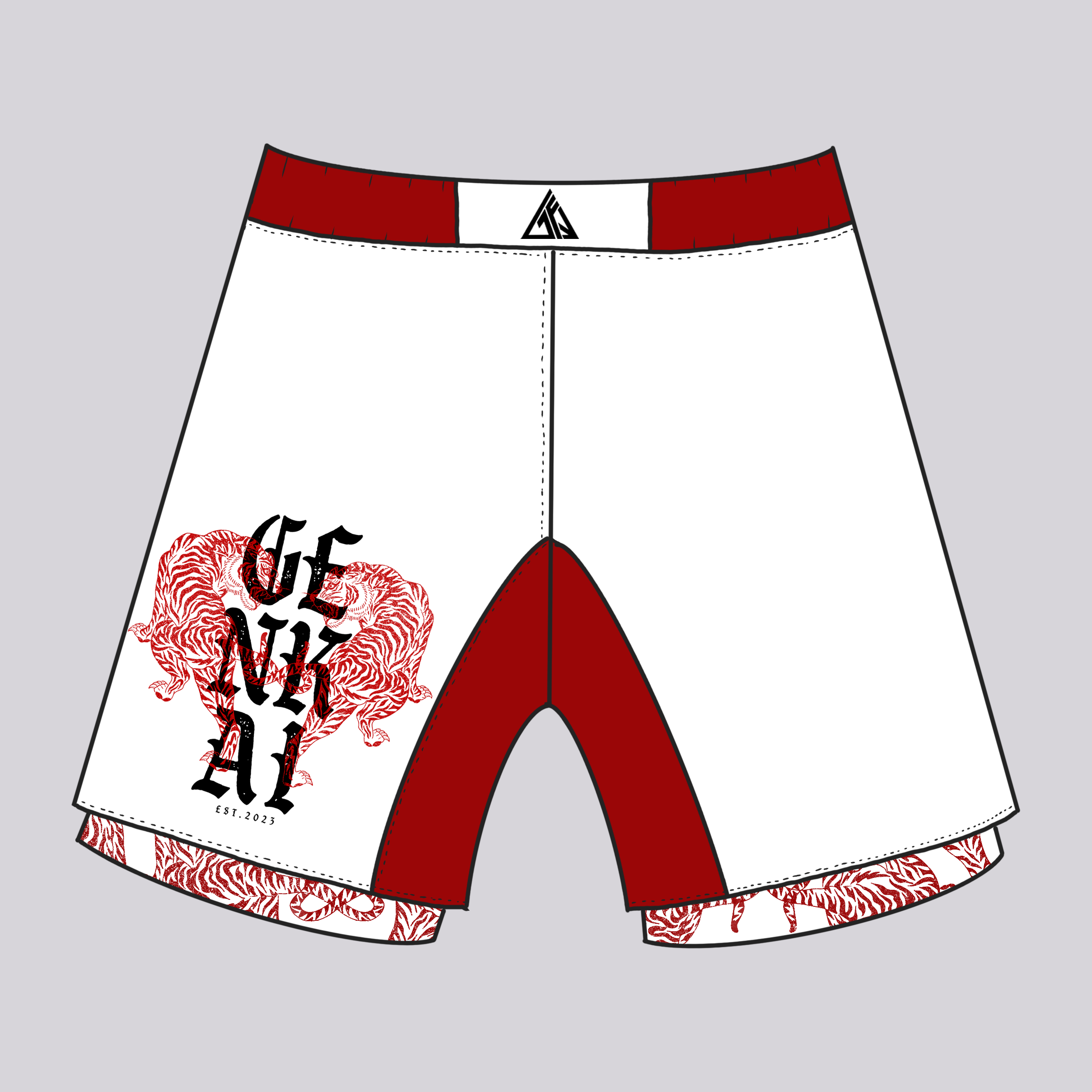 Twin Tigers: White - 2-in-1 Grappling Shorts