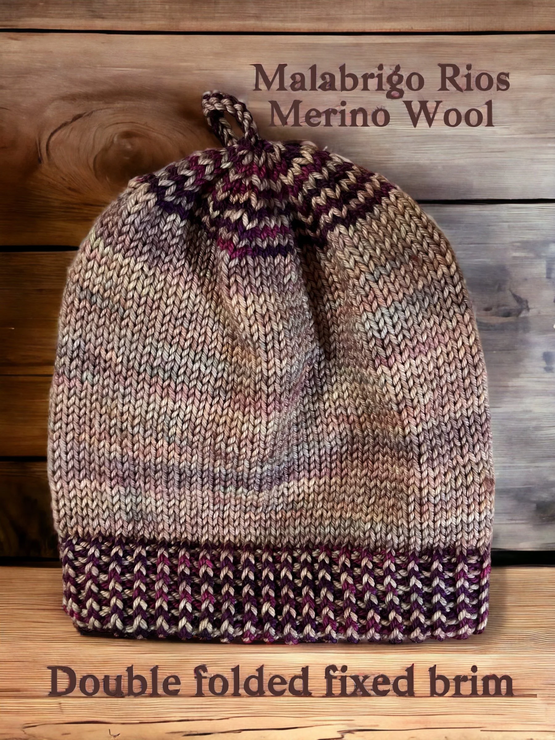 Hand knit pure merino wool beanie. S-M. Unisex. Made in Marin