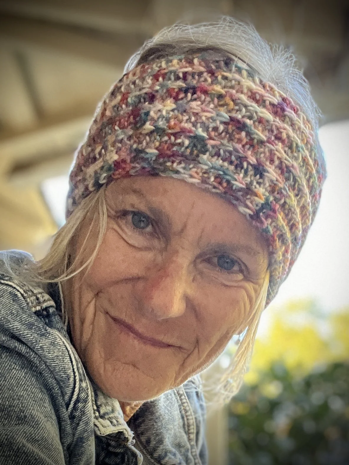 Ears Warmer: Merino Wool Headband — Hand‑Knit in Northern California, Happy coloring (white to blue 'n maroon...), One size