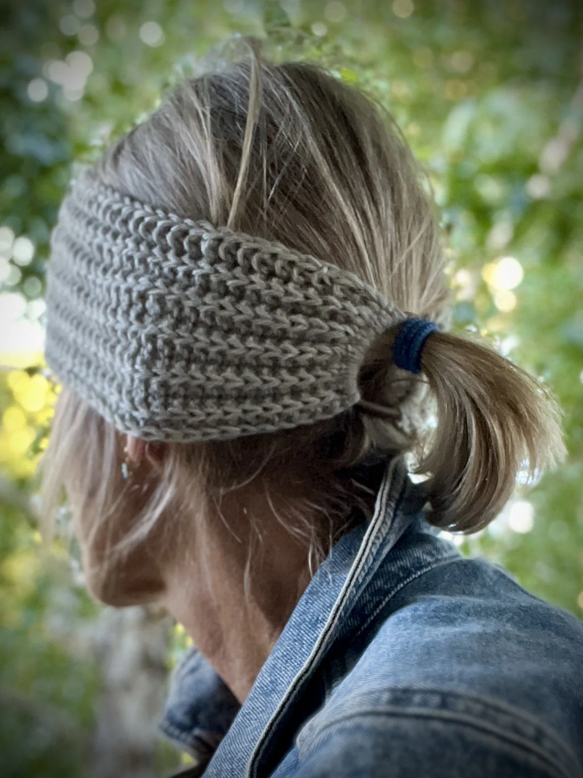 Ears Warmer: Wool Headband — Hand‑Knit in Northern California, One size, Silver