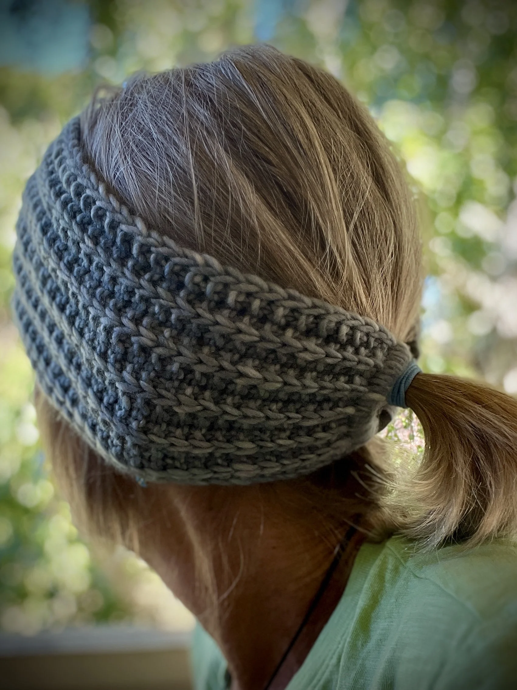 Hand knit pure merino wool headband / ears warmer. Unisex. One size. Made in USA
