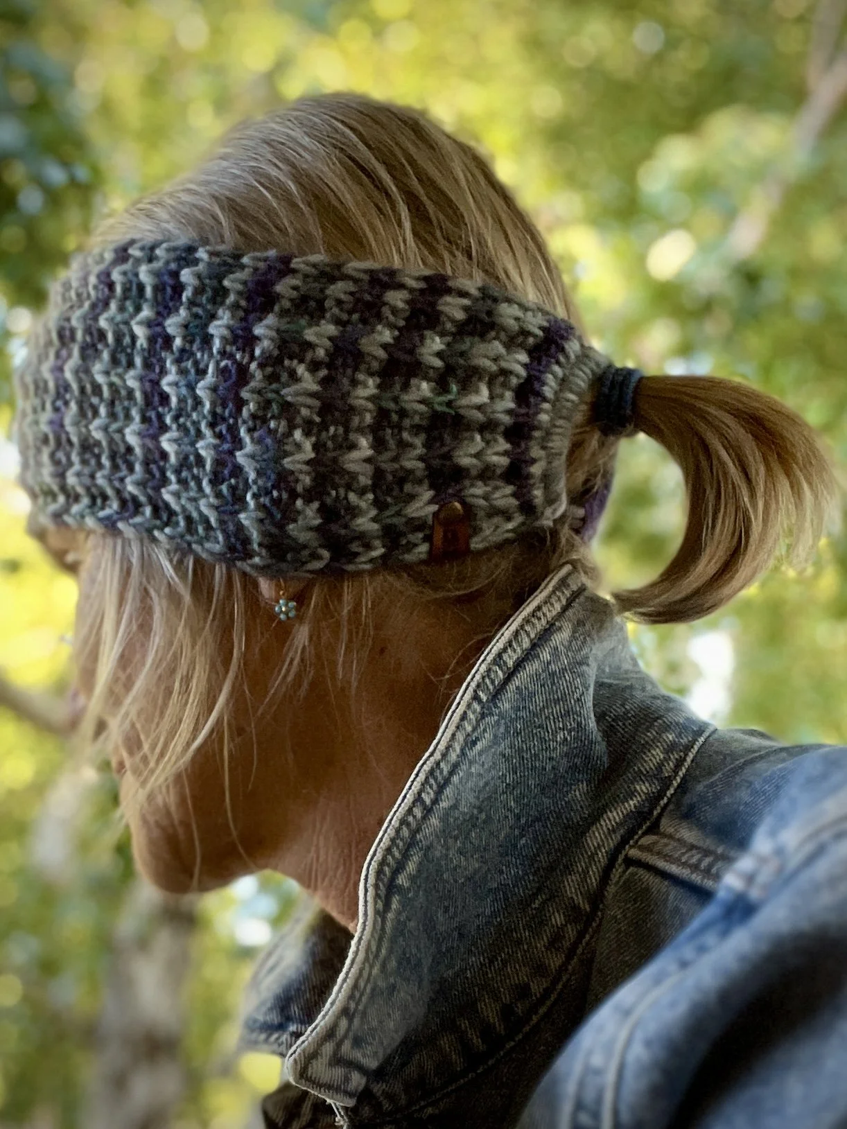 Hand knit headband / ear warmer, pure merino wool, one size, made in California, Marin