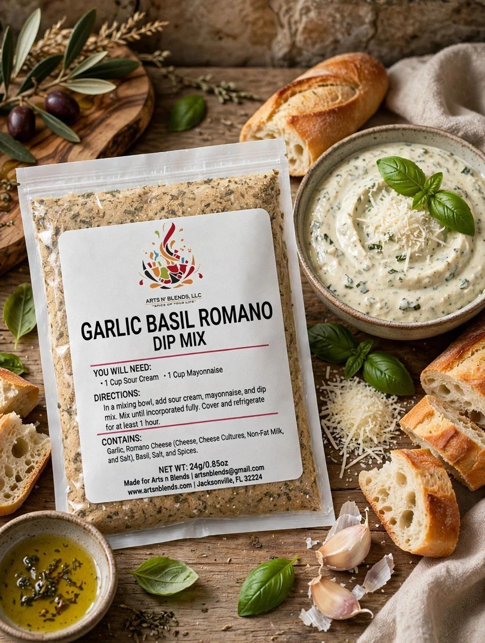 Garlic Basil Romano