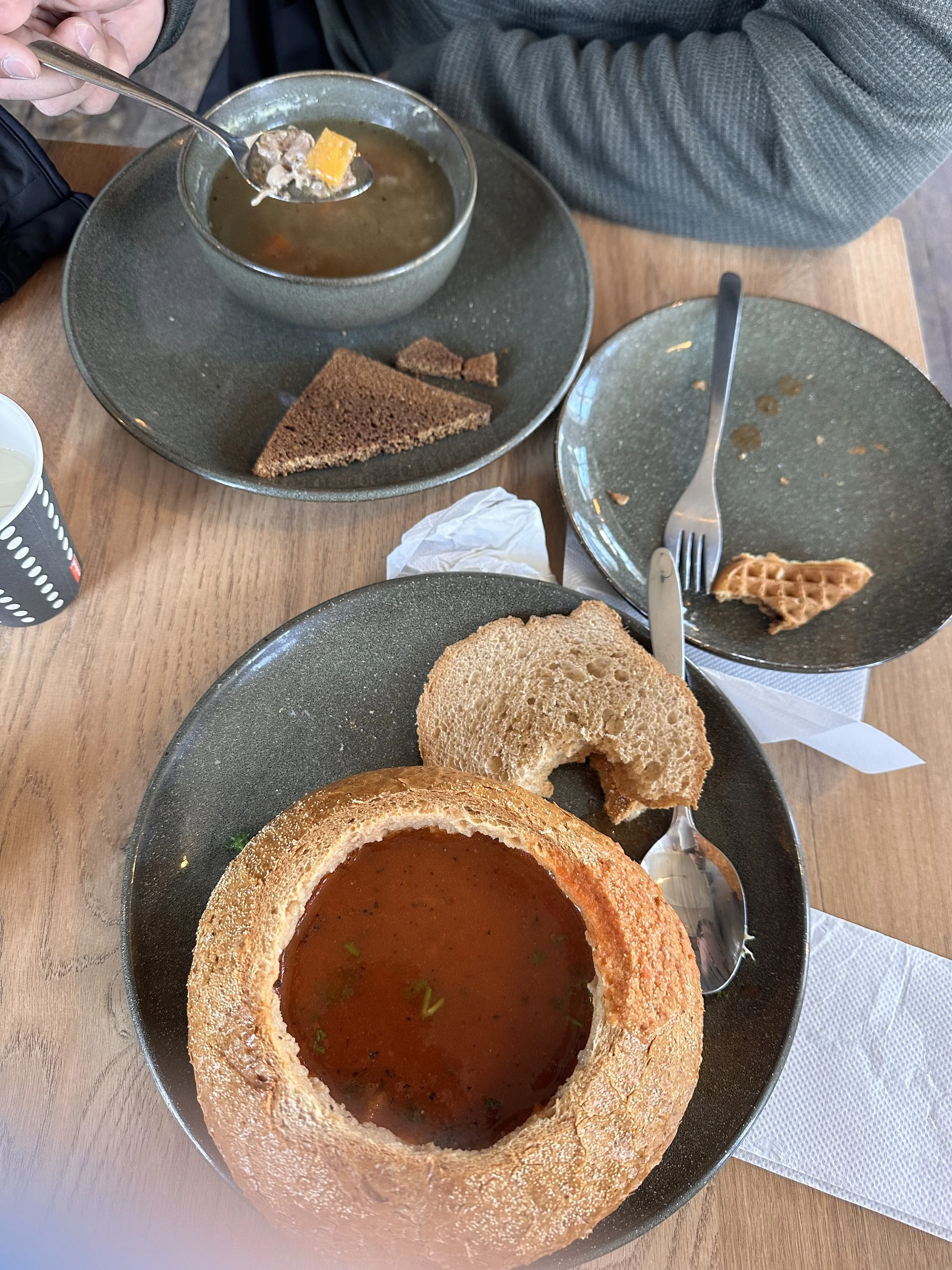 Red Soup Bread Bowl , Icelandic Street Food