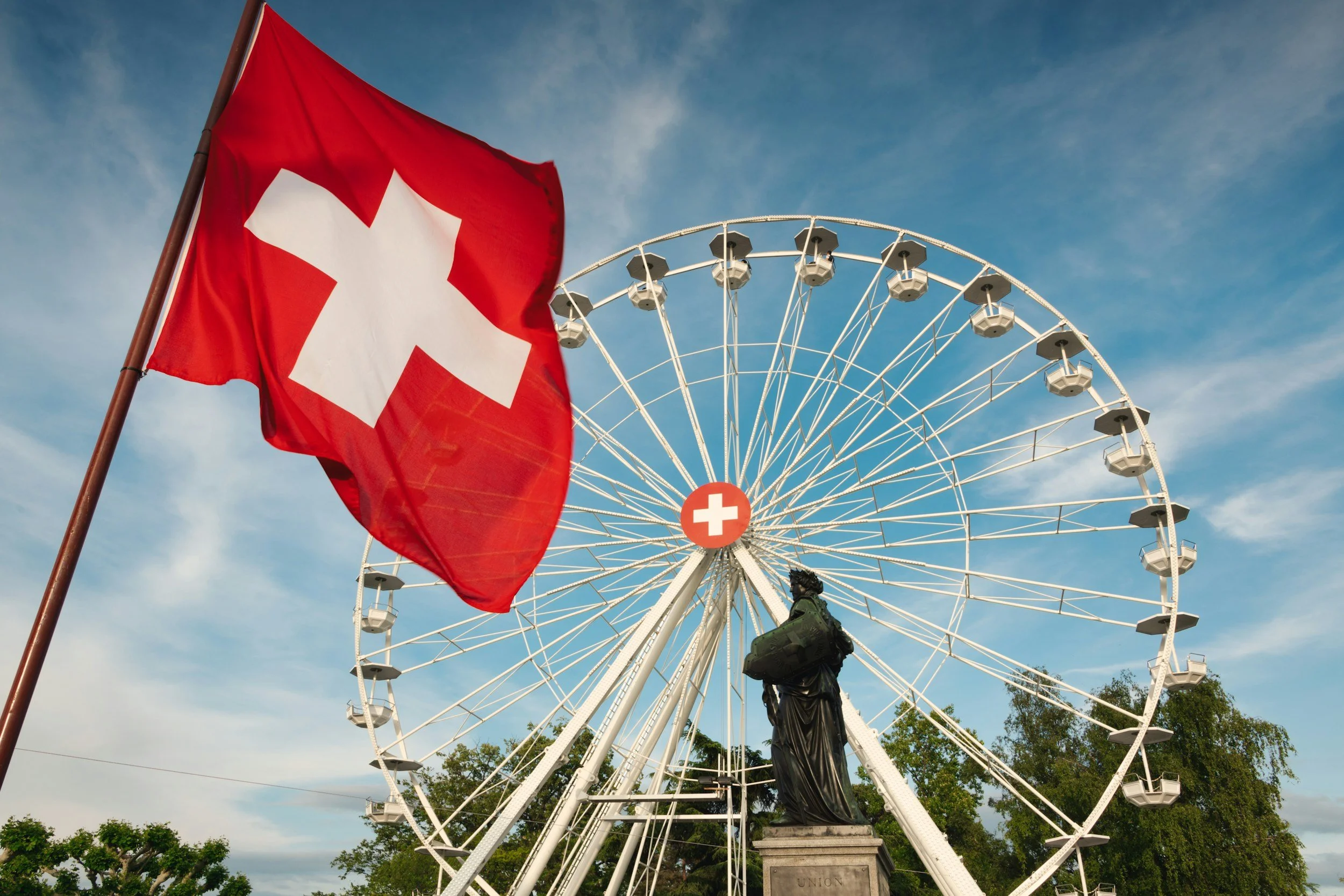 Swiss Flag with Ferris Wheel