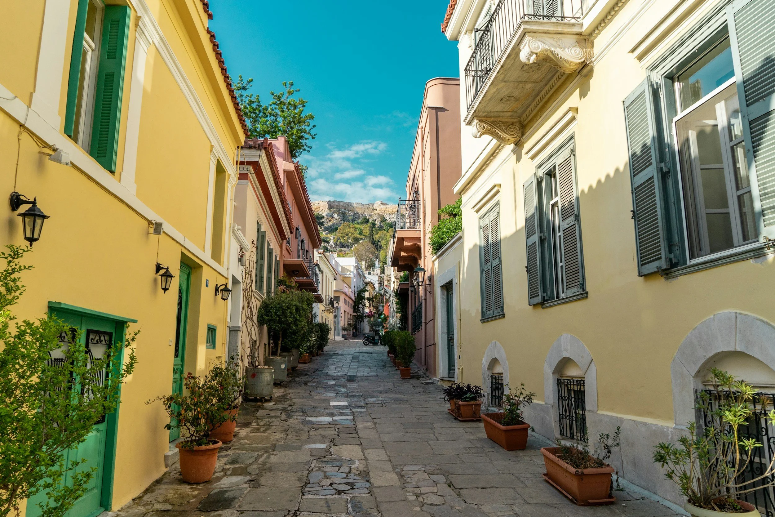 Plaka Pastel Buildings in Greece