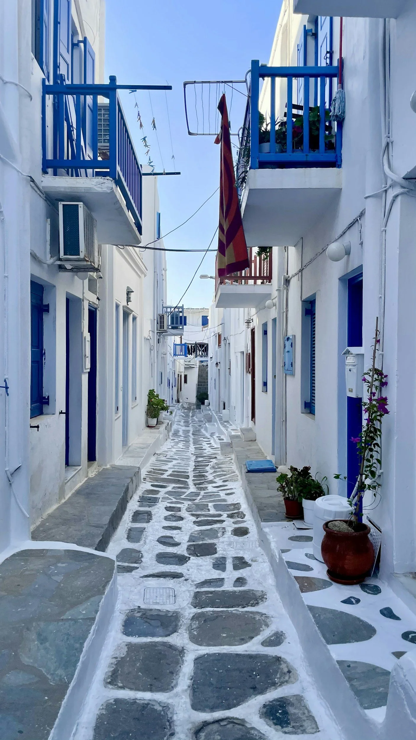 Santorini Streets with White Buildings