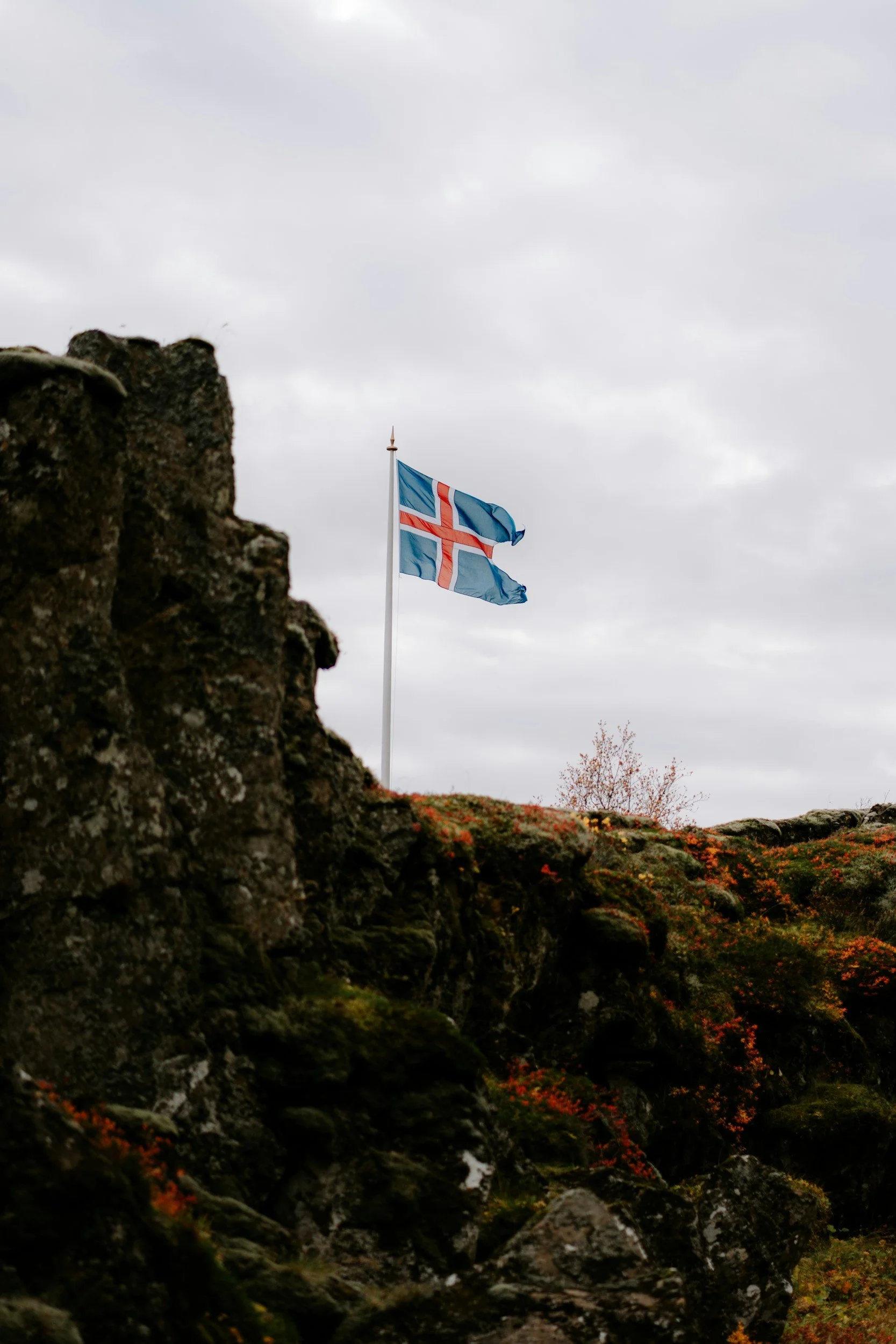 Icelandic Flag in Thingvellir National Park