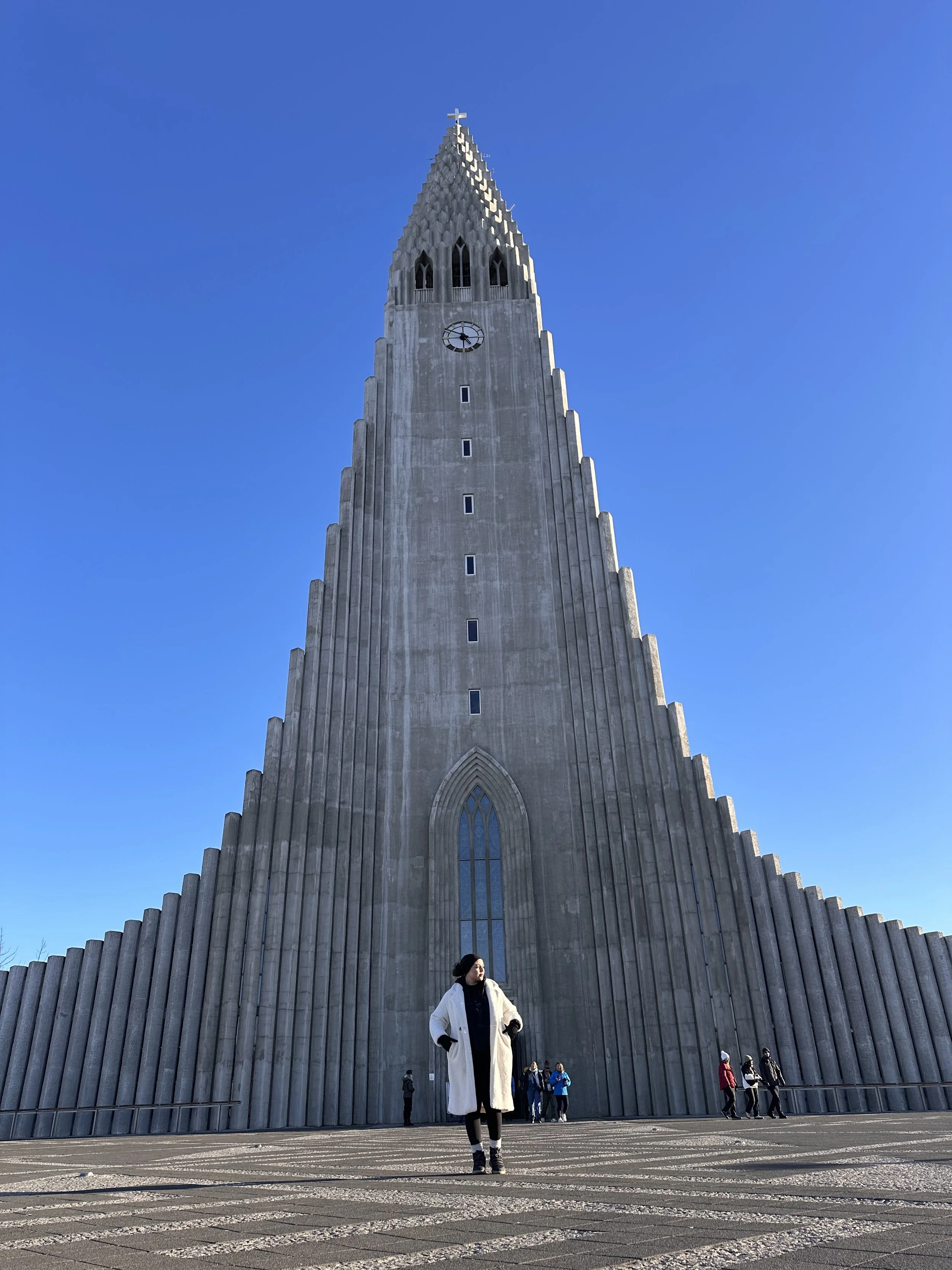 Shauny Outside Hallgrimskirkja, Reykjavik