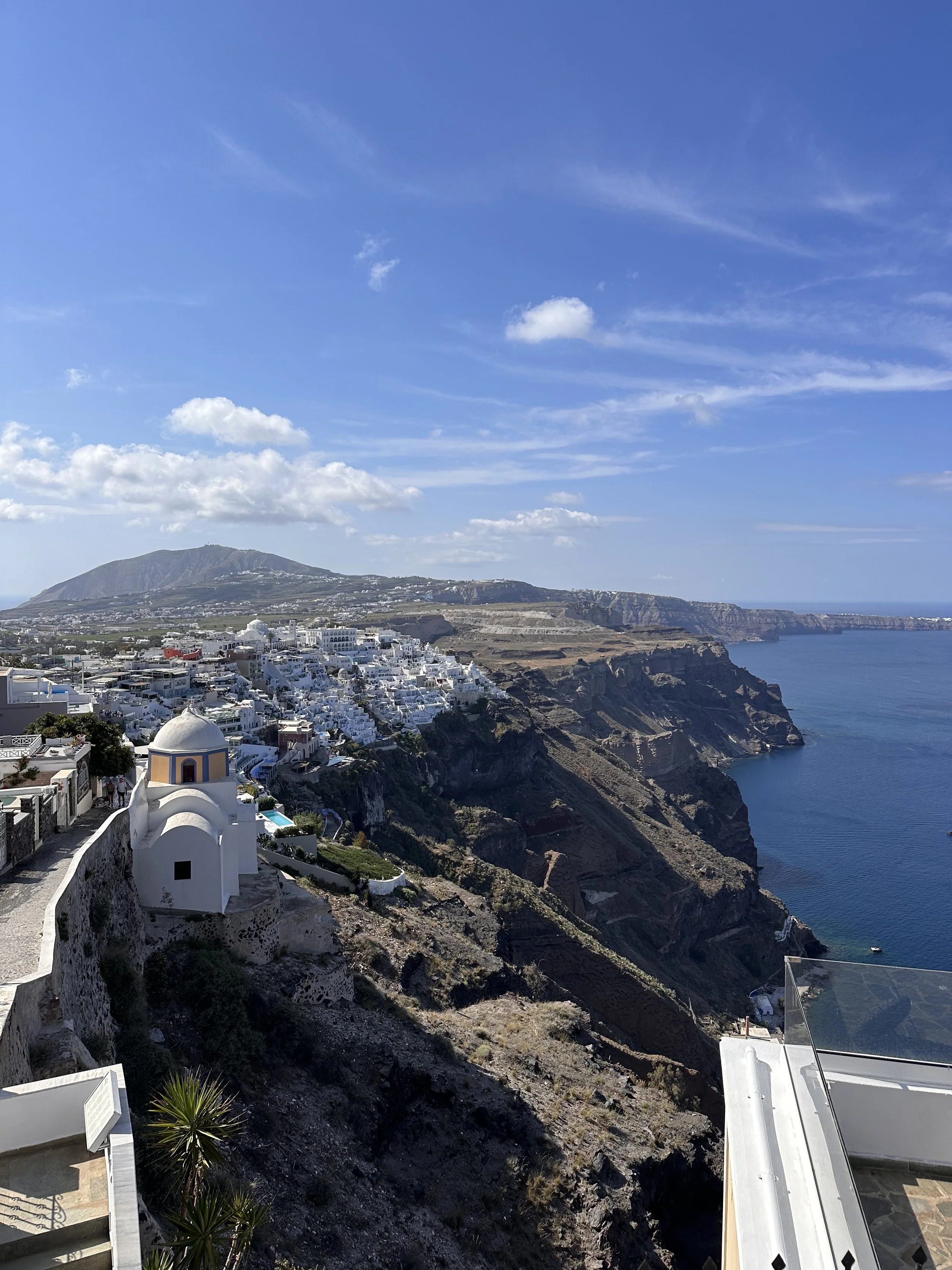 View of Cliffside Fira, Greece