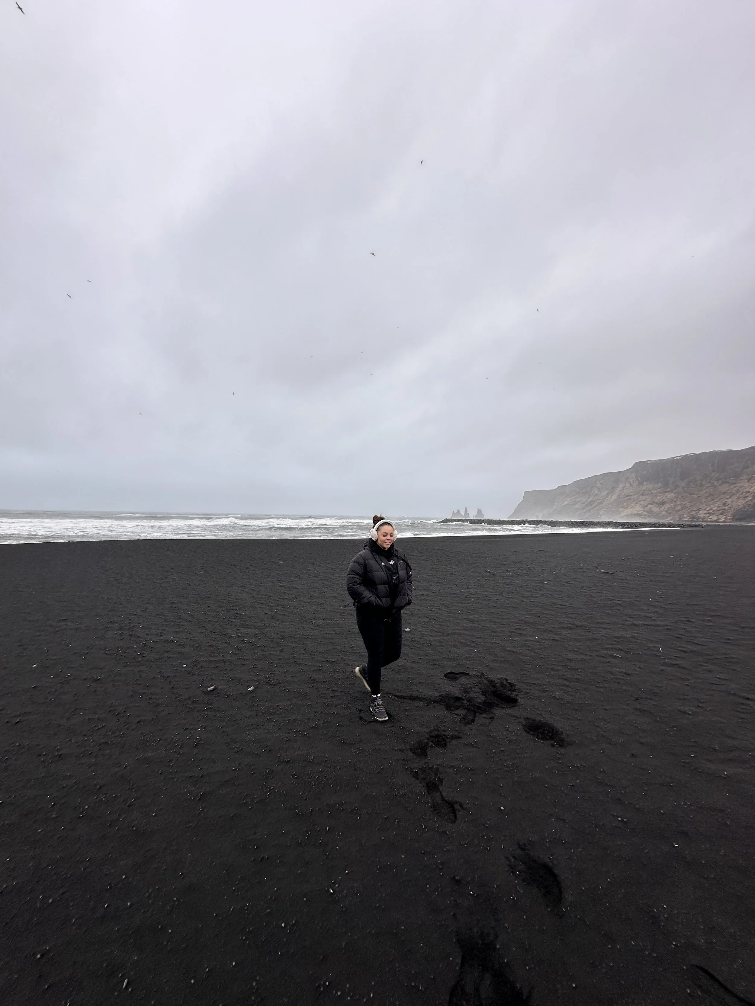 Shauny at Black Sand Beach, Vik