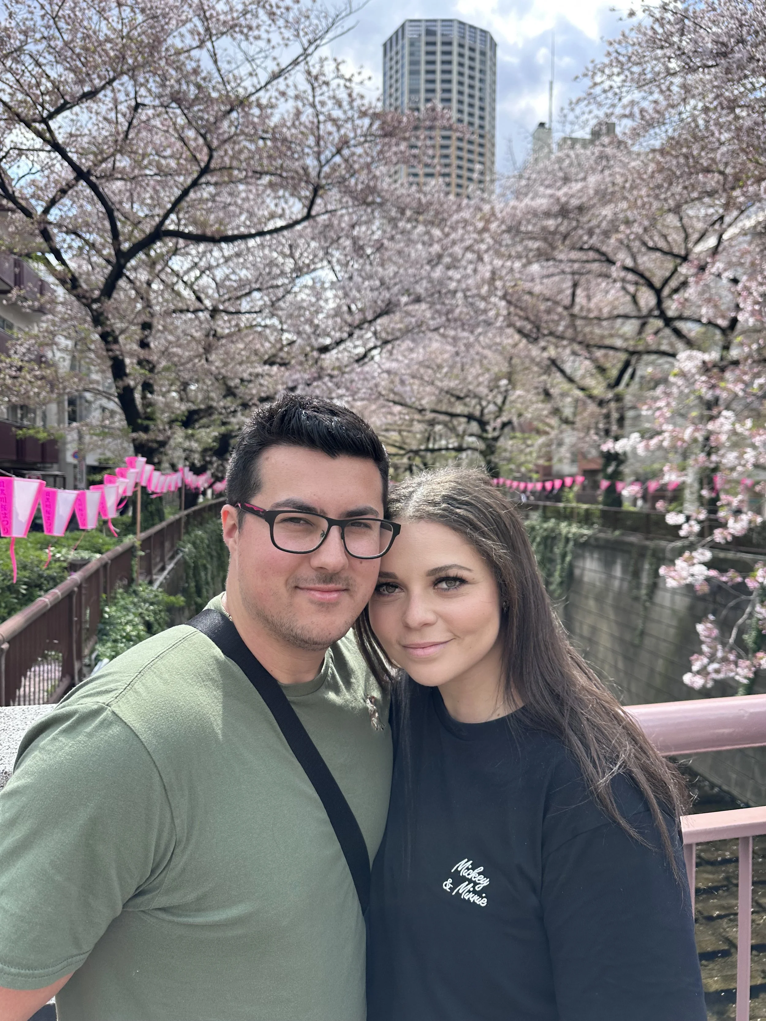 Shauny and Mateja at Nakameguro Canal with Cherry Blossoms