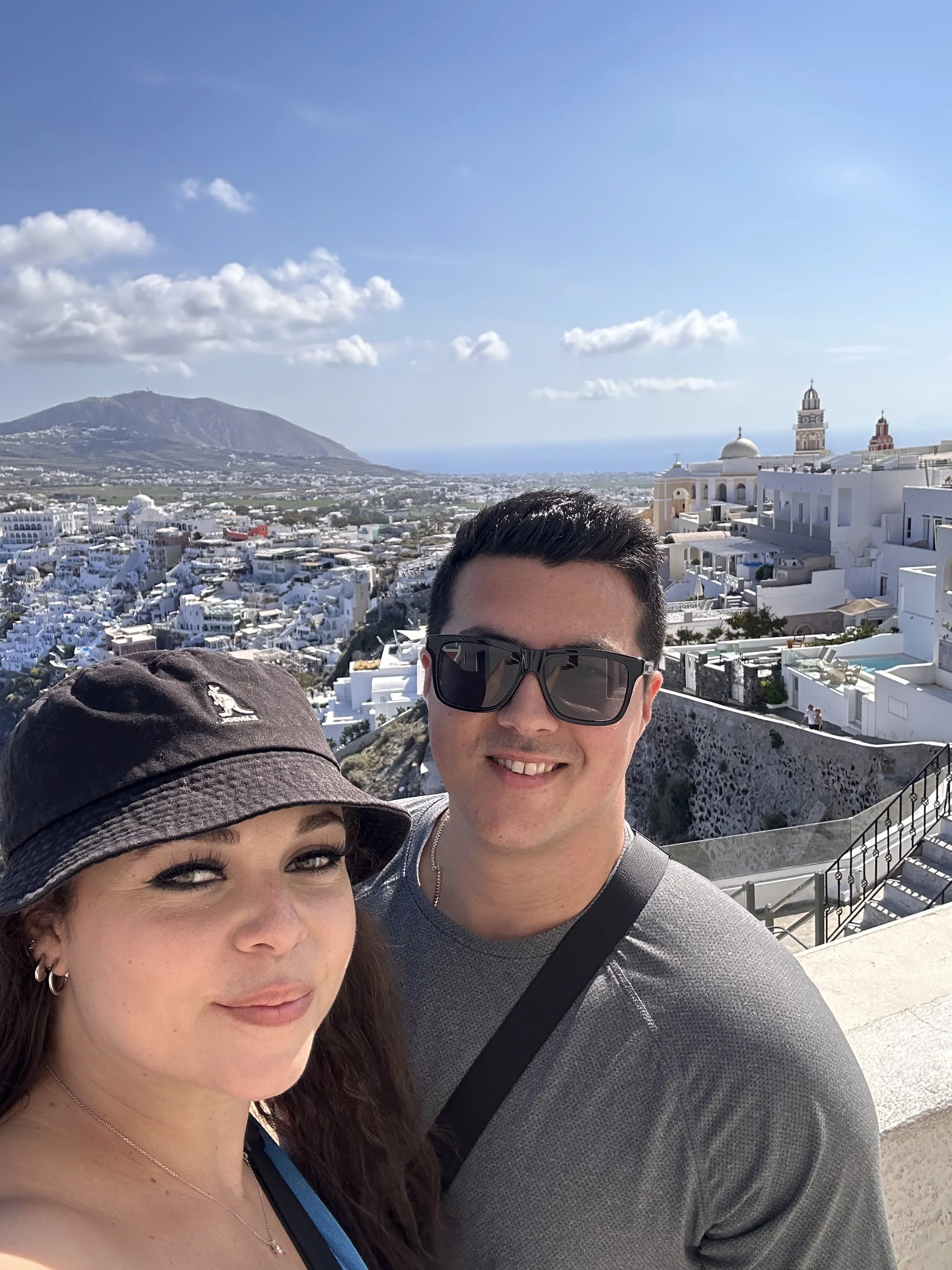 Shauny and Mateja on Santorini Hike