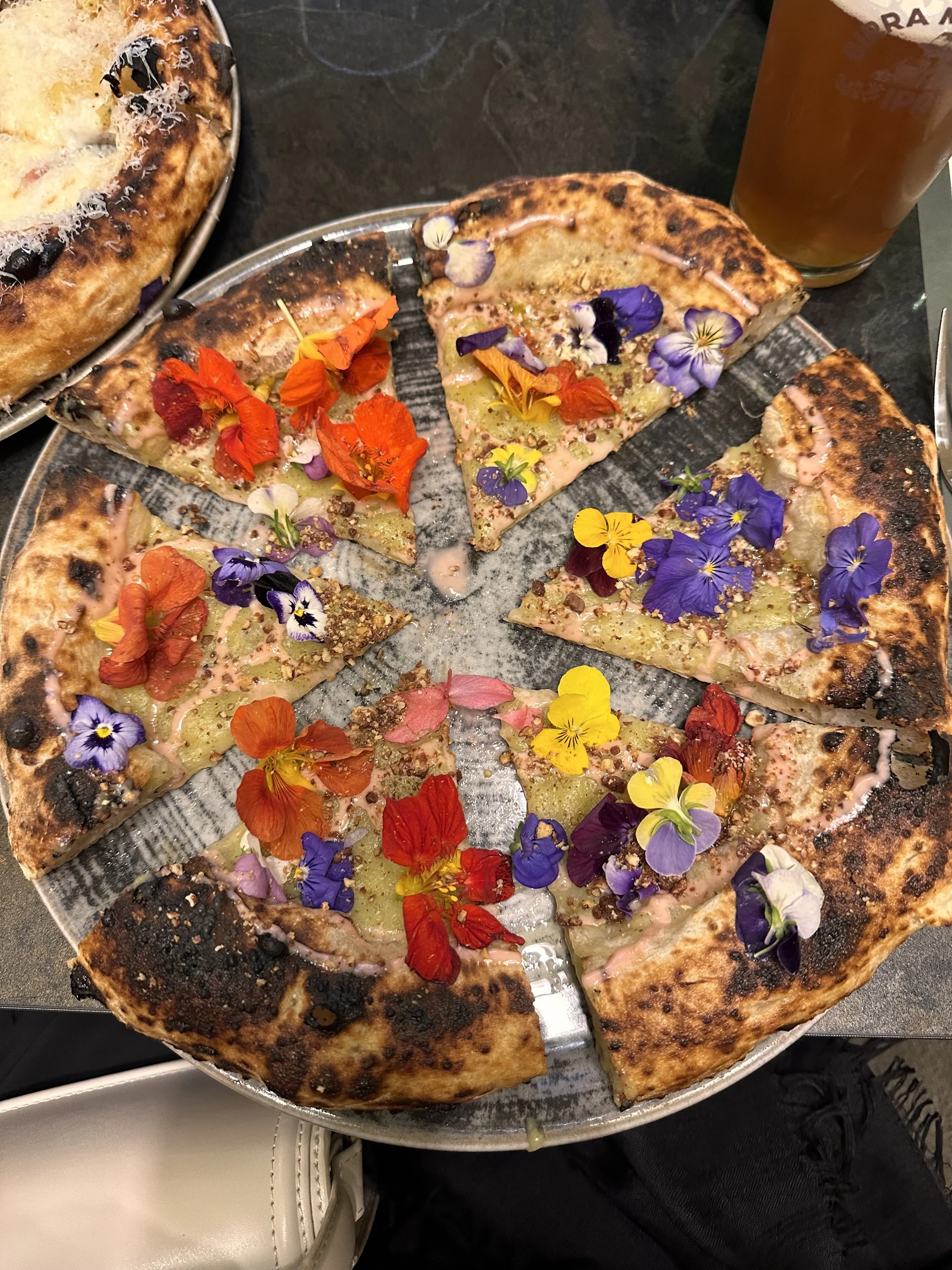 Brucio Pizza with Flowers, Rome Italy