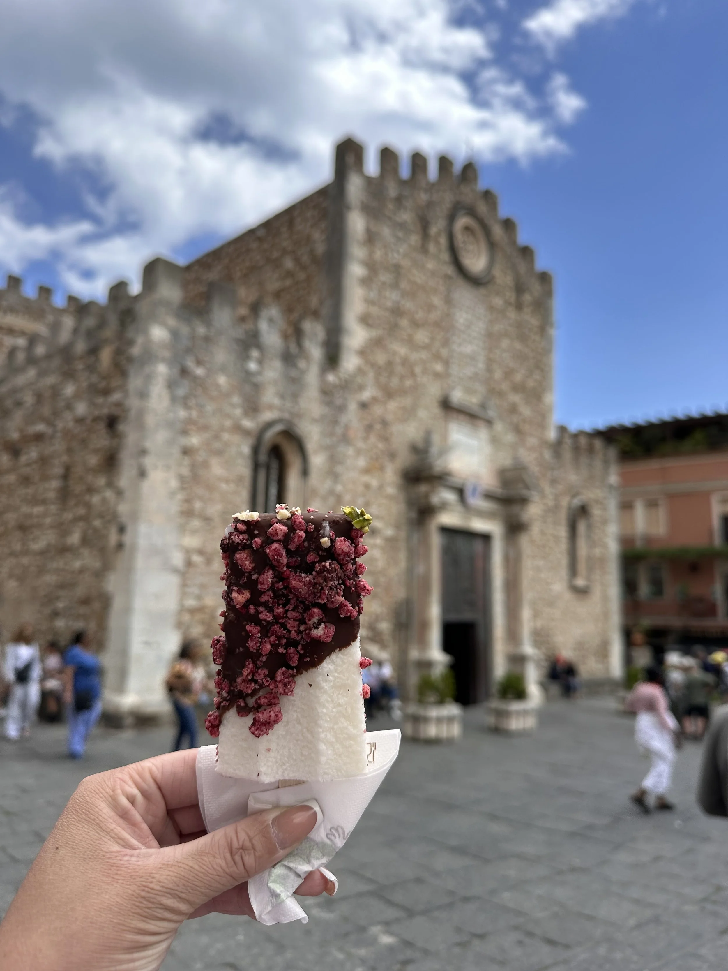 coconut popsicle in Taormina