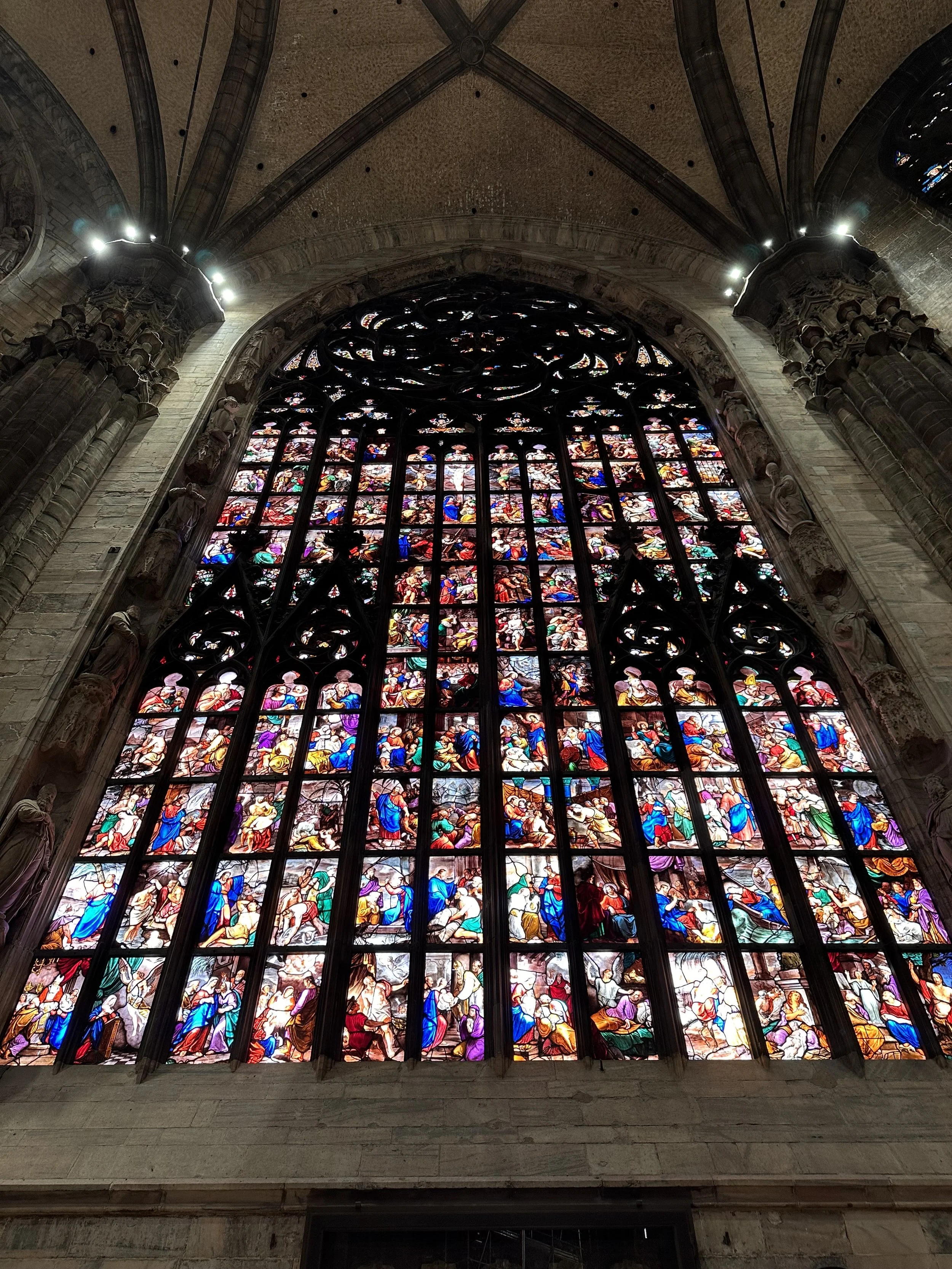 Stained Glass inside Milano Duomo
