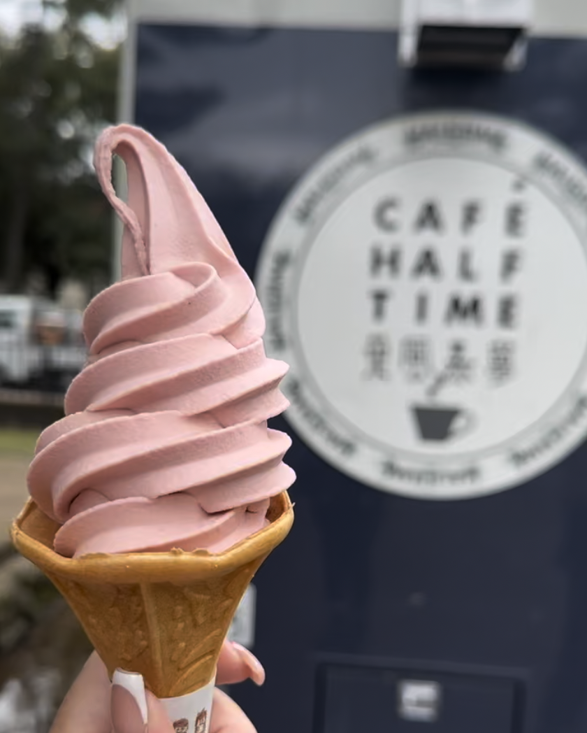 Strawberry Ice Cream in Nara from a Street Vendor