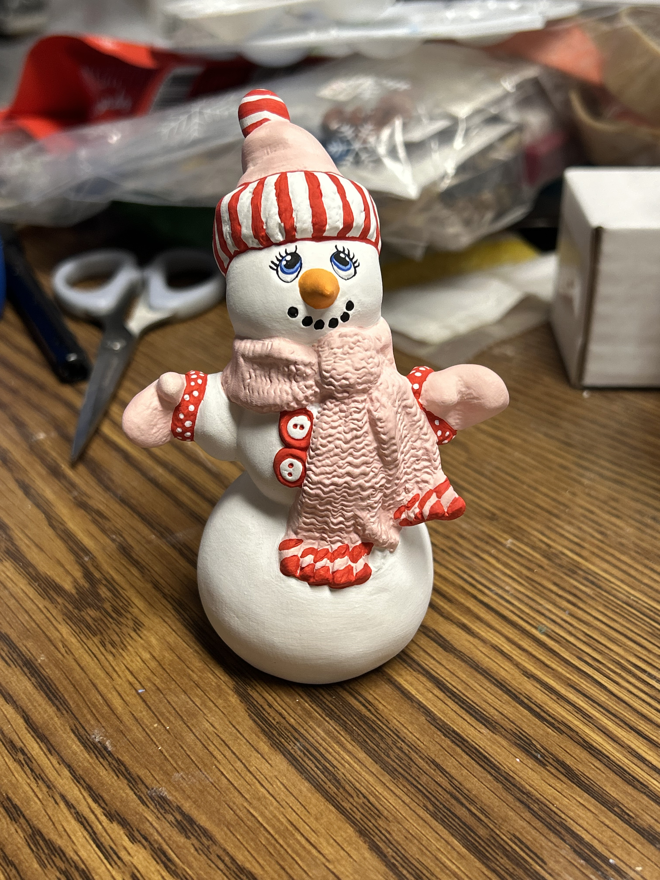 Small Peppermint Snowman - Acrylics