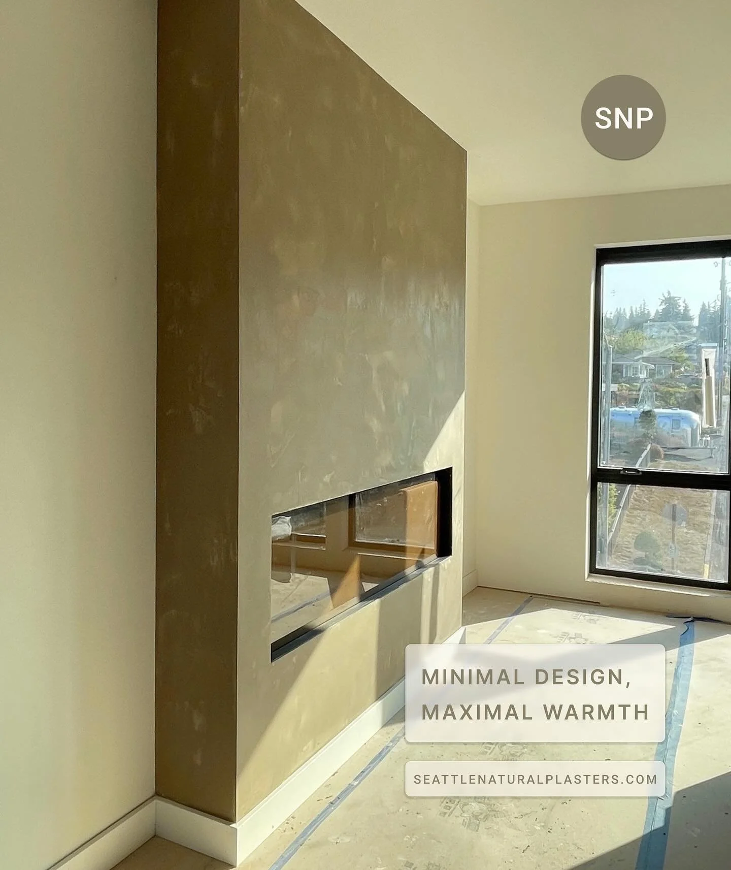 Fireplace goals: Venetian plaster edition 🔥✨ #seattlenaturalplasters