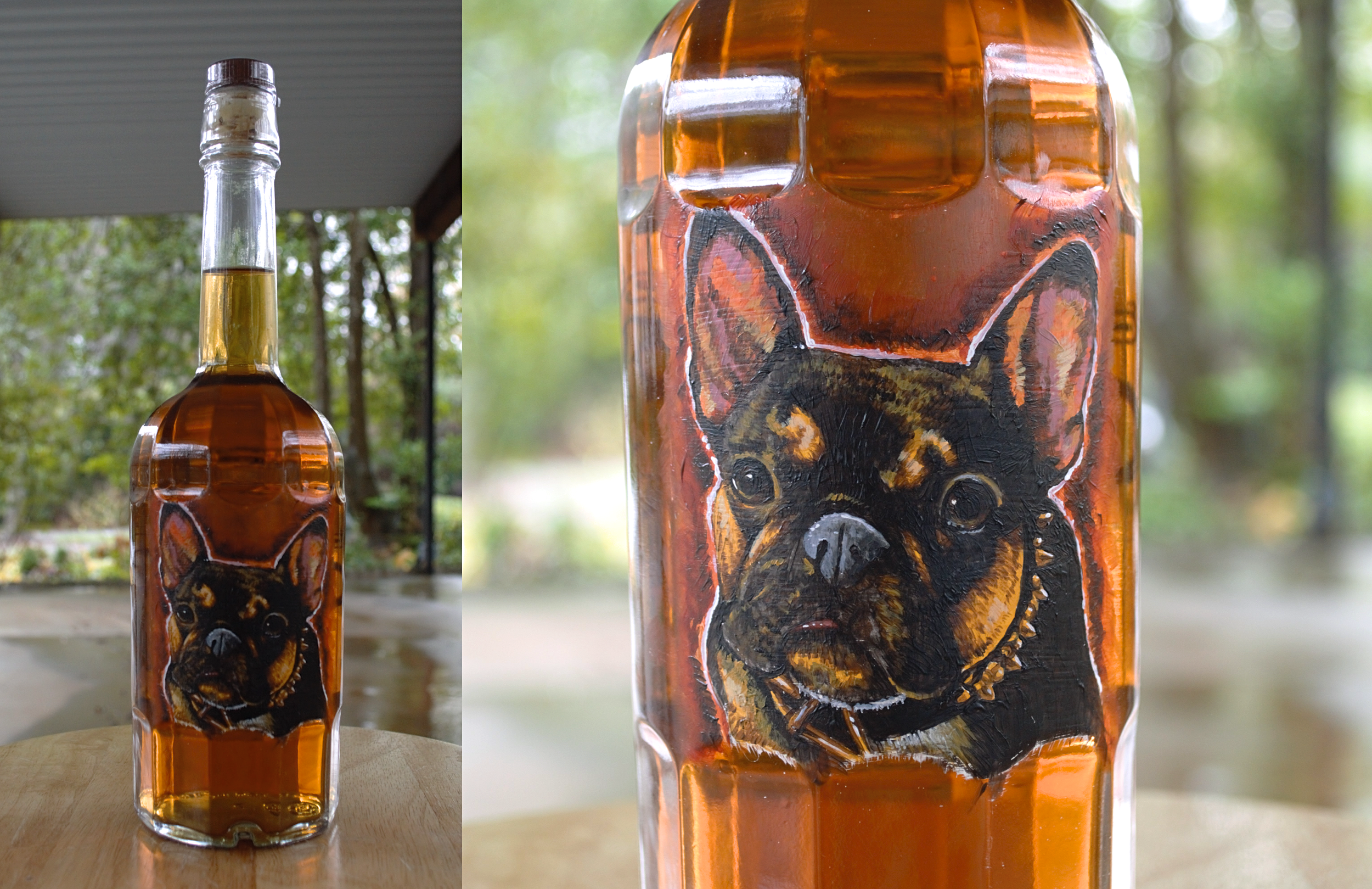 Acrylic on a bottle of Sazerac Rye