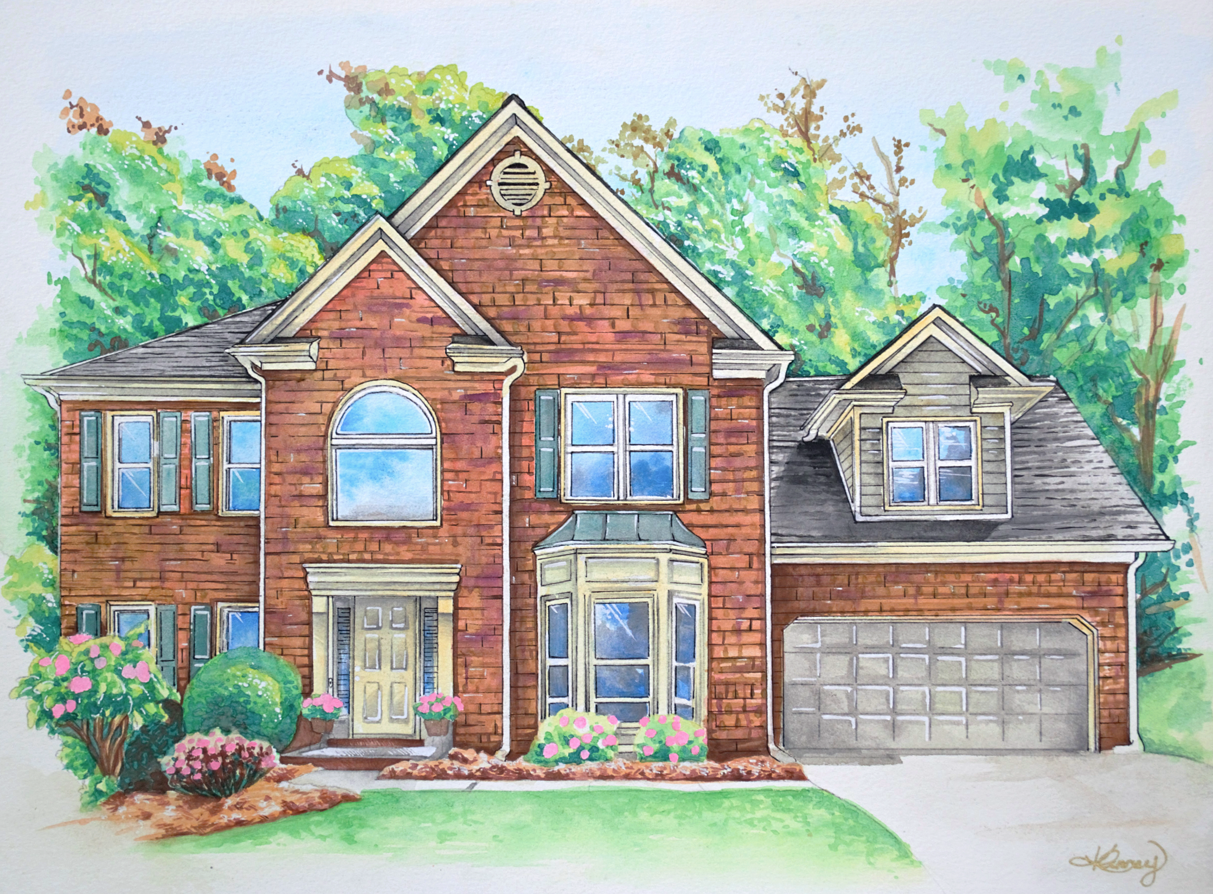 12"x16" Watercolor on Cotton