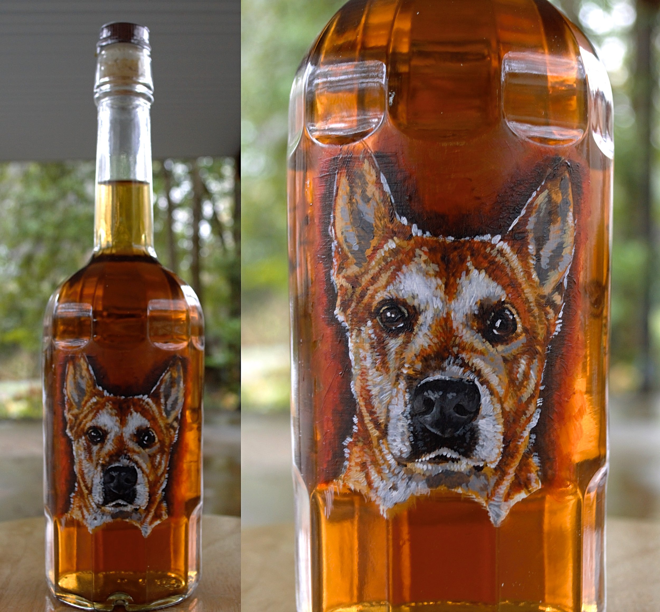 Acrylic on a bottle of Sazerac Rye