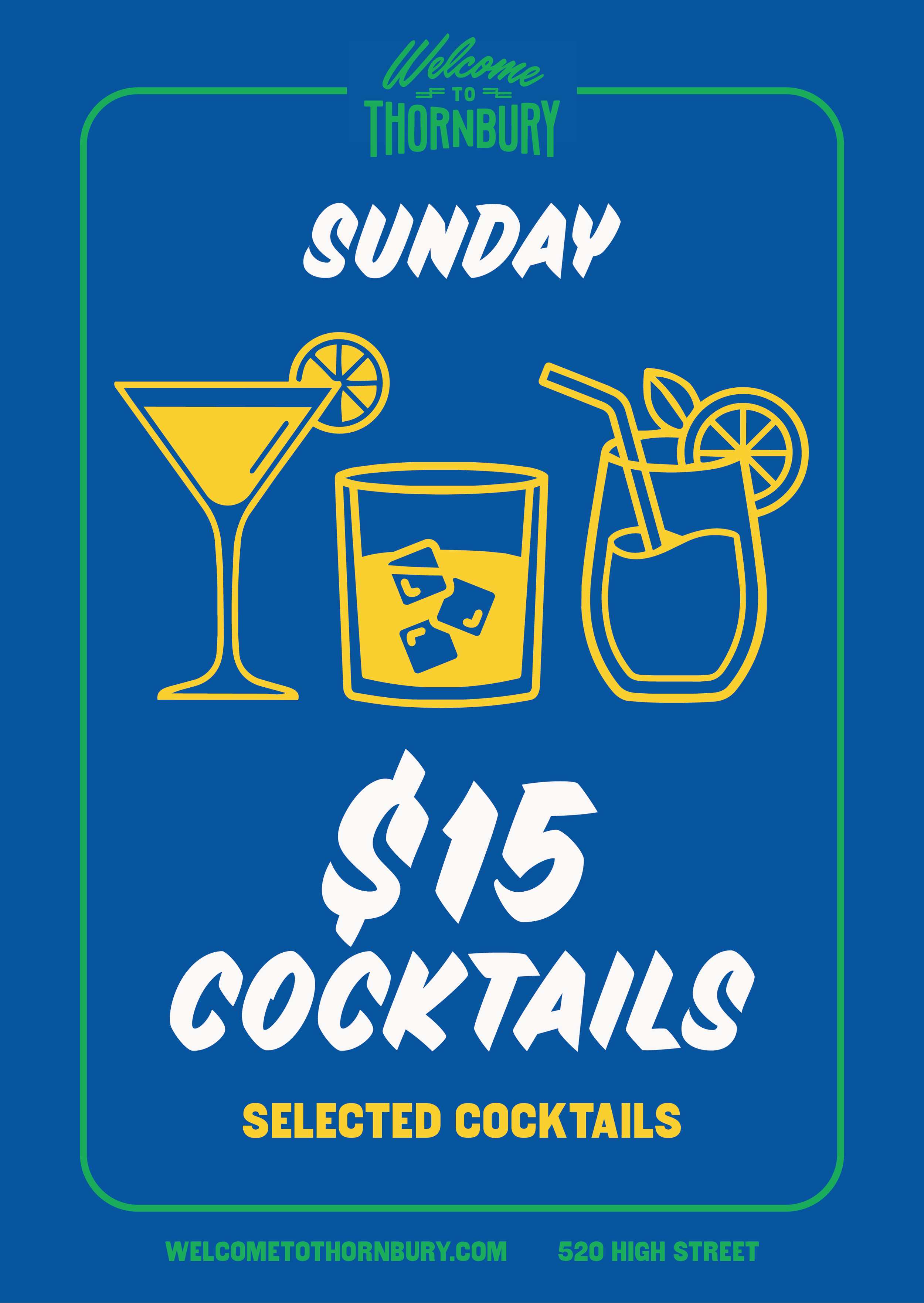 Sunday $15 Cocktails