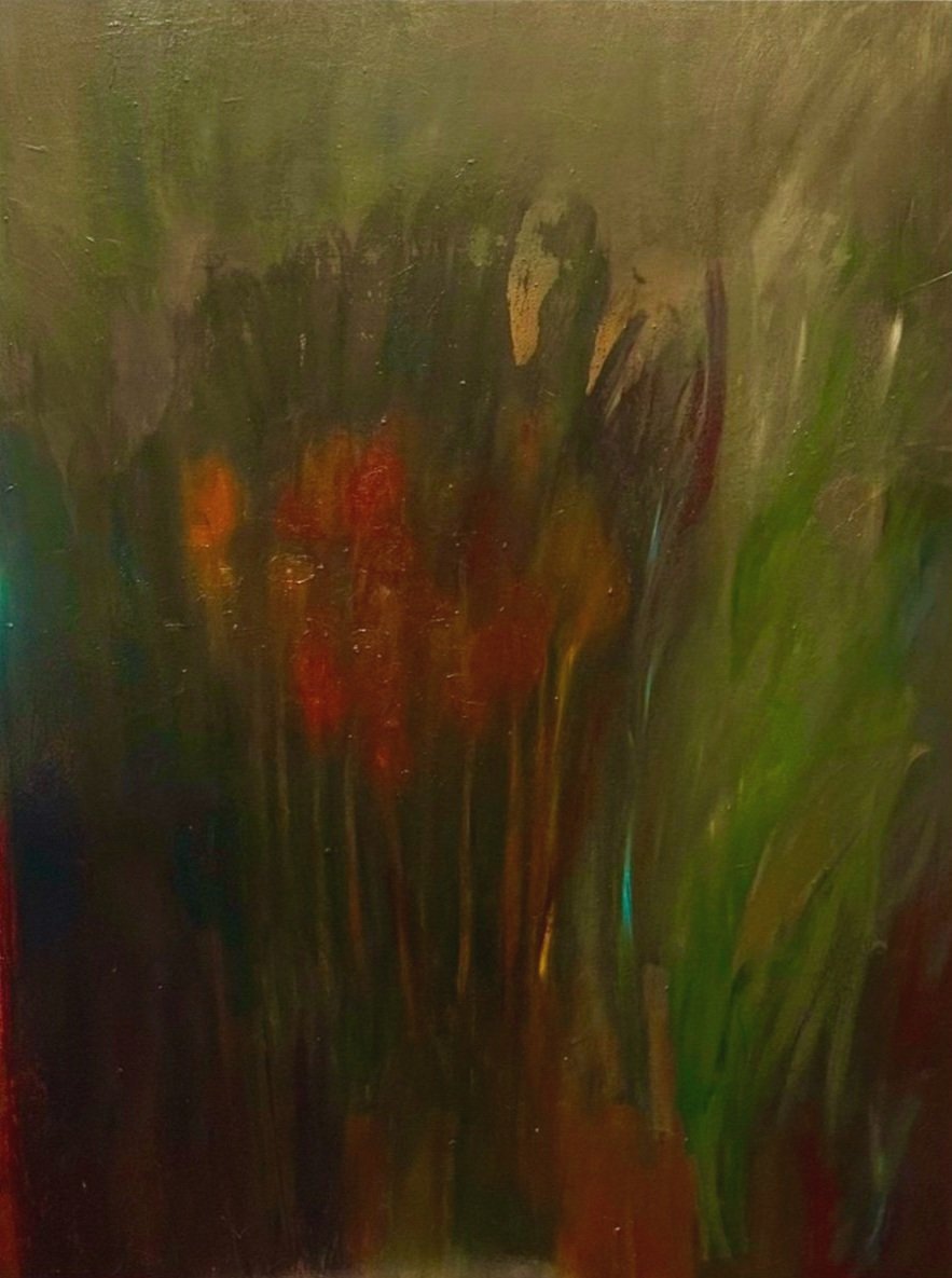HIDING IN PLAIN SIGHT - 2025, oil on canvas, 30 x 40 inches