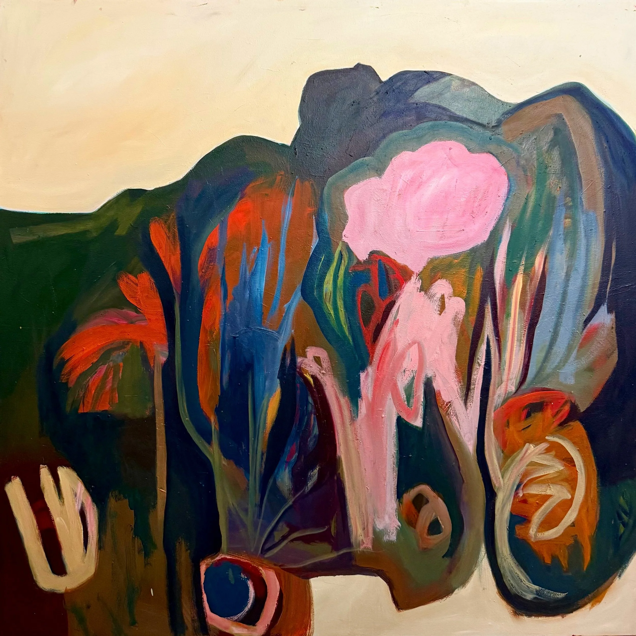 No solid ground..., 2023-2025, oil on canvas, 48 x 48 inches