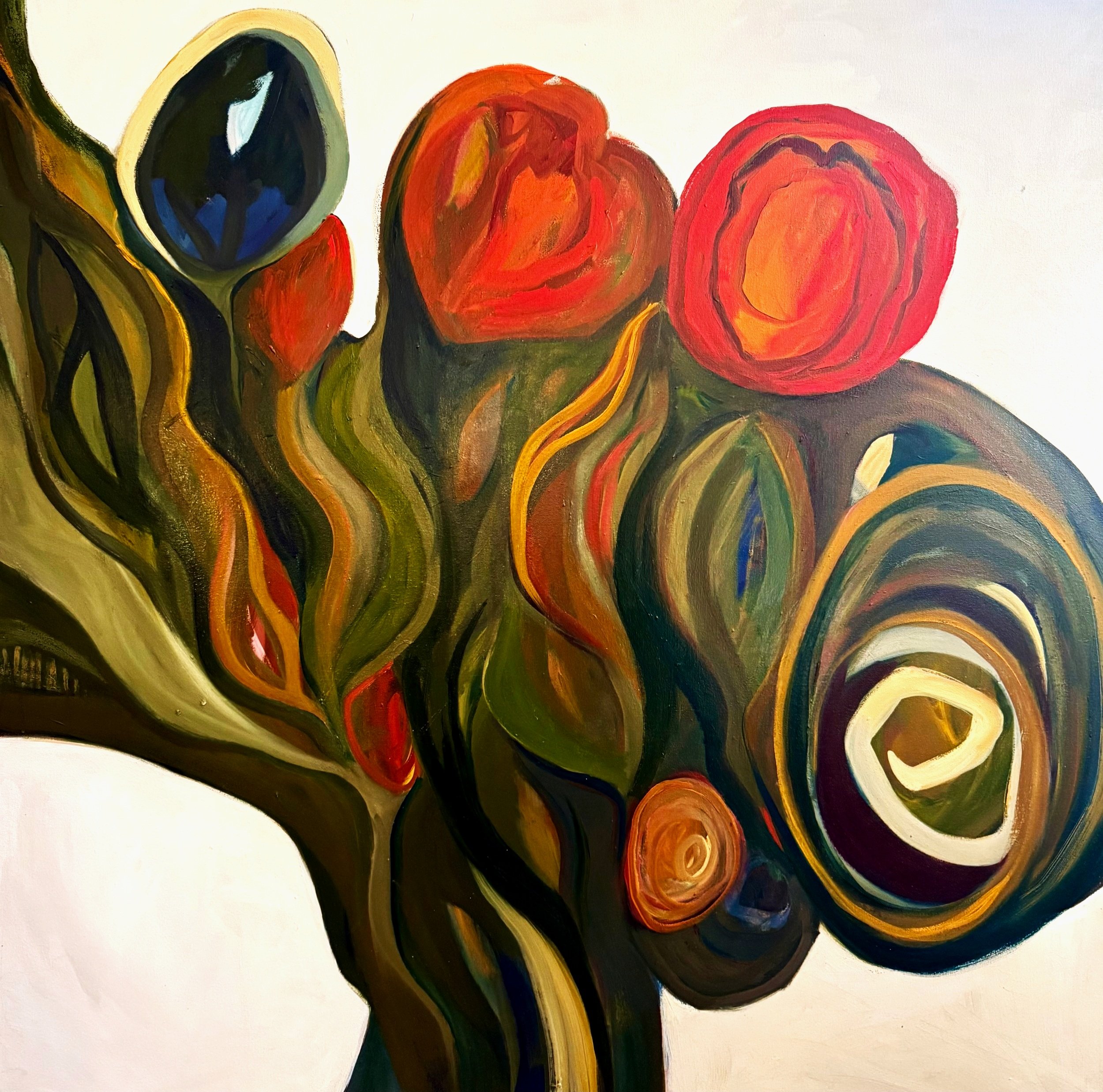 It's a beautiful day..., 2024-2025, oil on canvas, 48 x 48 inches