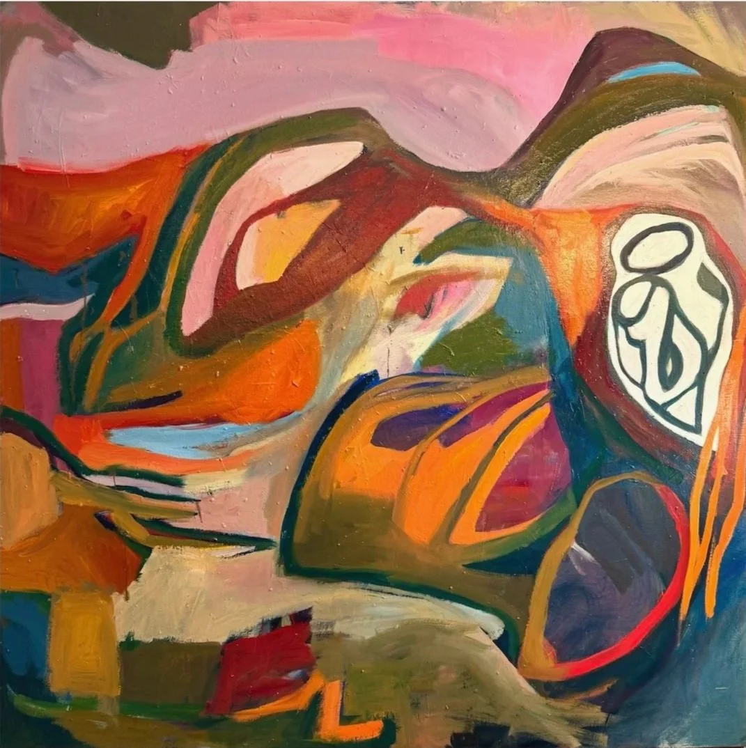 PINK SKIES, 2026, oil on canvas, 48 x 48 inches