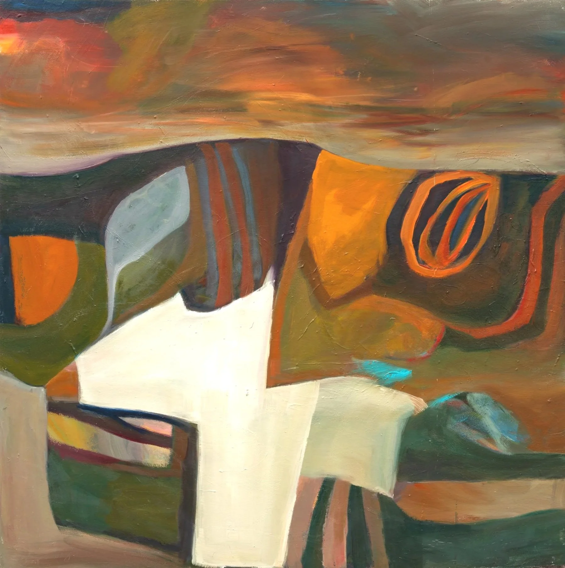 DESERT ROAD TRIP, 2025, oil on canvas, 36 x 36 inches