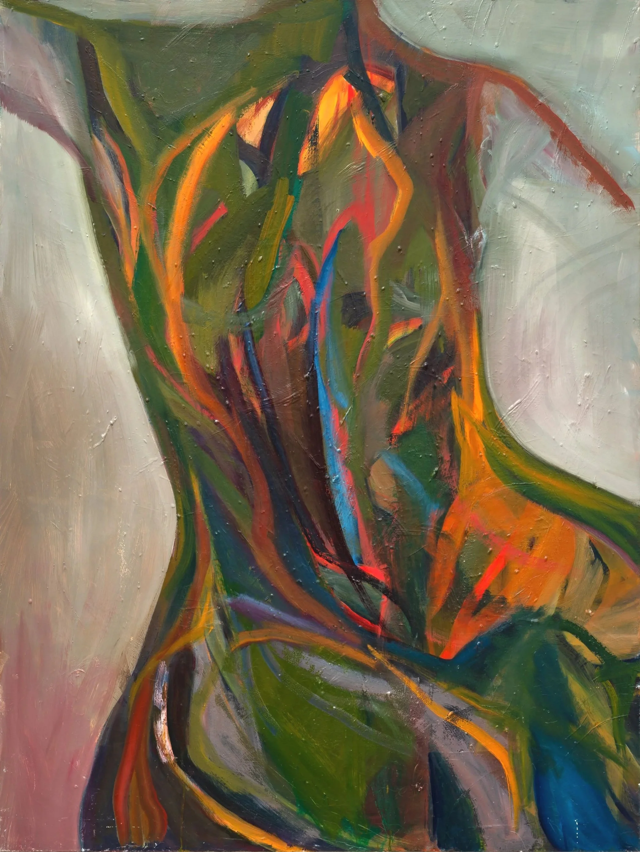 GREEN WOMAN, 2025, oil on canvas, 40 x 30 inches