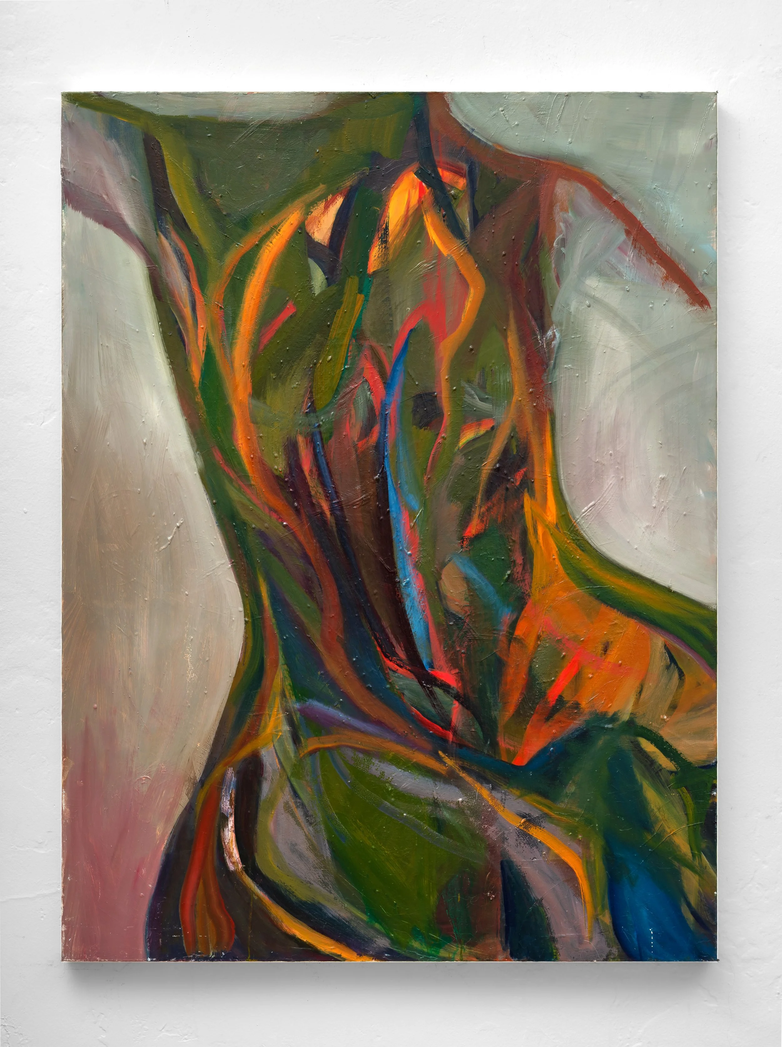 GREEN WOMAN, 2025, oil on canvas, 40 x 30 inches