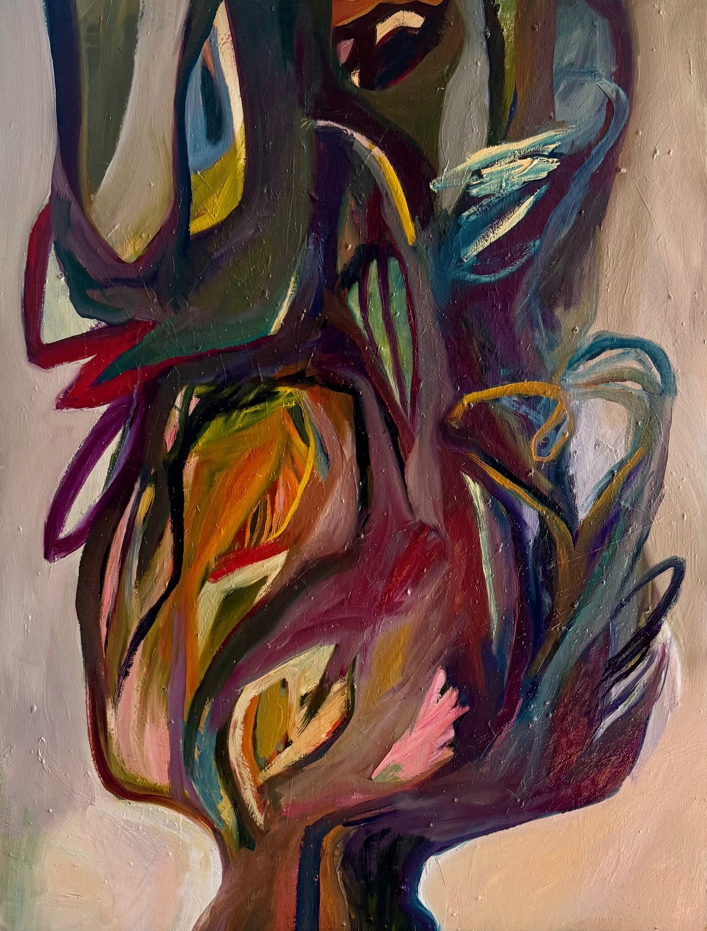 BE CAREFUL! I'M ANGRY!!!  2026, oil on canvas, 40 x 30 inches