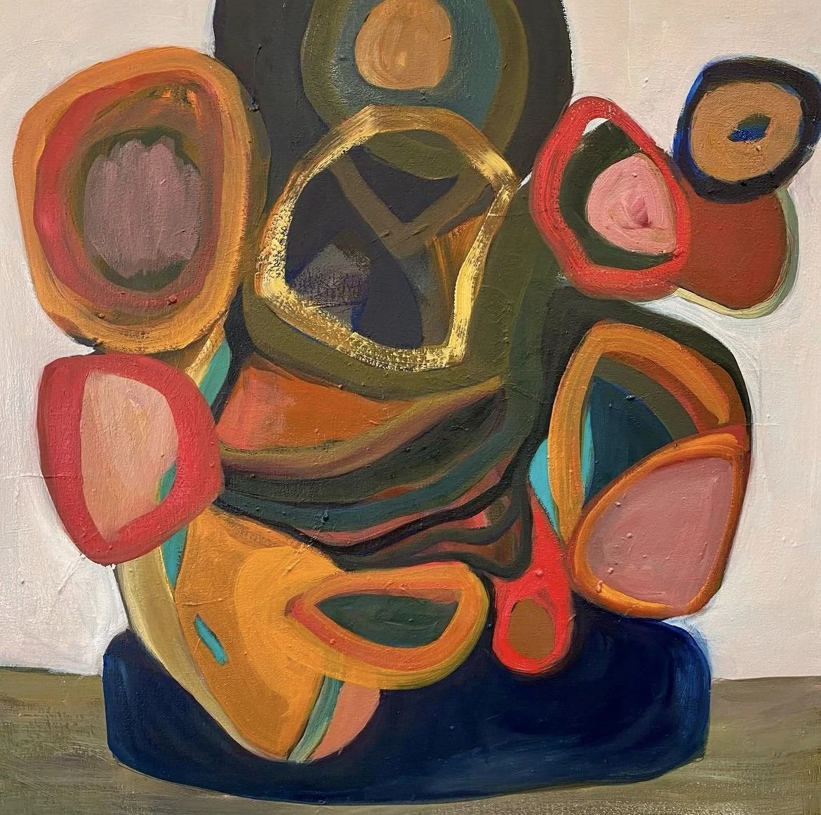 BLUE VASE, 2023, oil on canvas, 24 x 24 inches