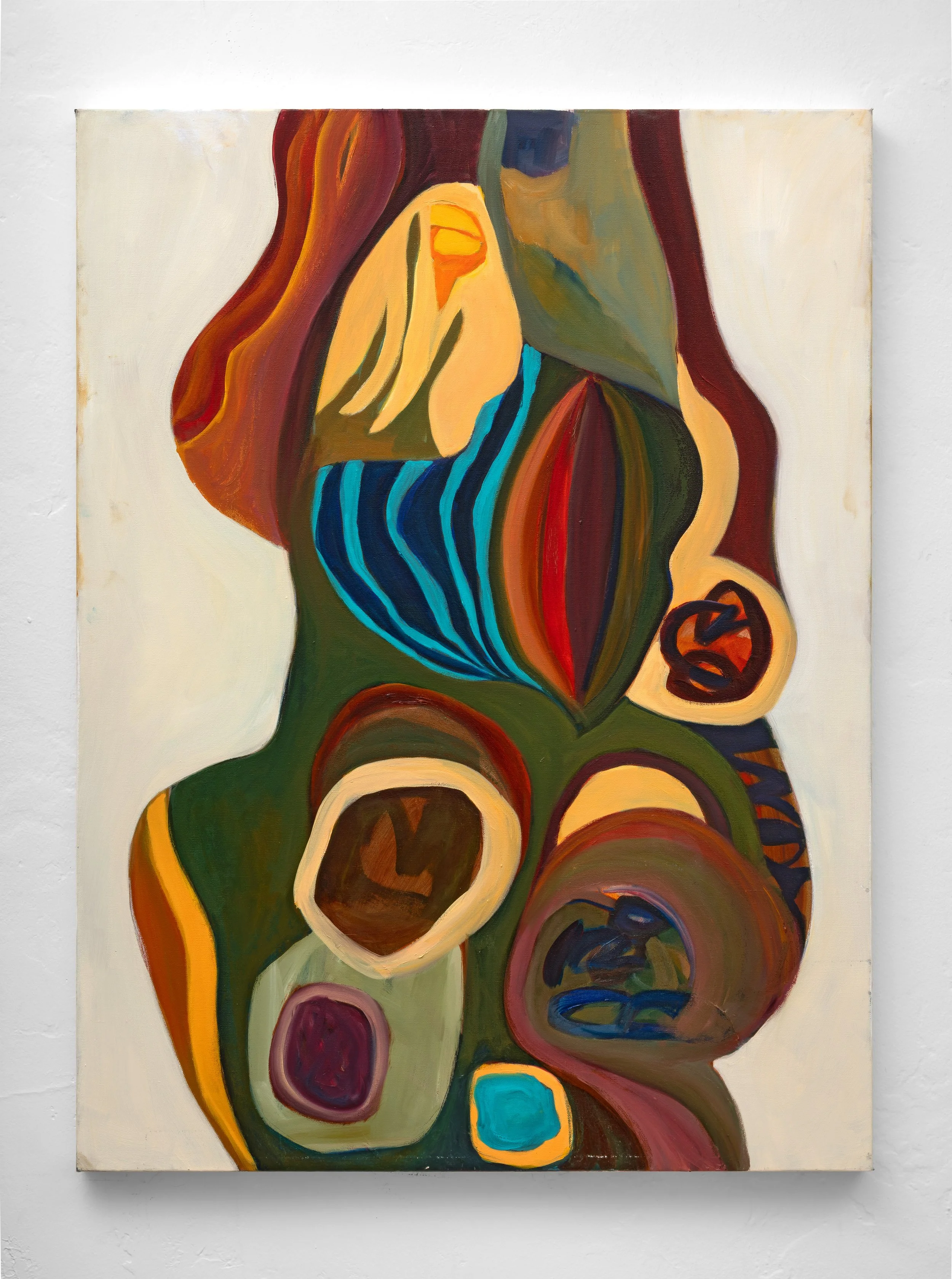 WOMAN GROWING IN GARDEN,  2025, oil on canvas, 40 x 30 inches