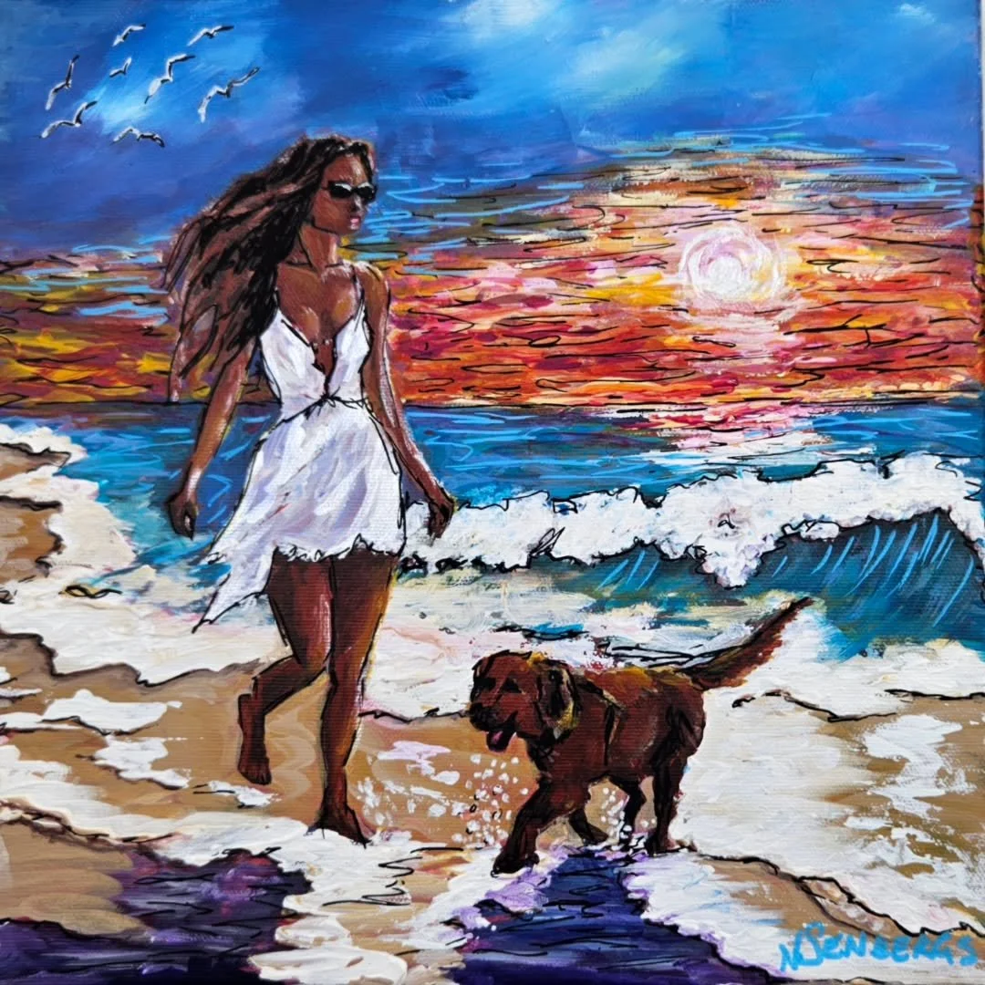 Walking with my Friend - (31cm x 31 cm) acrylic on canvas 
(Frame NOT included)

(Frame NOT included)