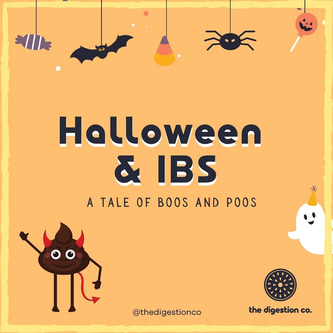 A spooky time of the year if you&rsquo;re trying to avoid FODMAP triggers and gut irritants 👻💩⠀
⠀
Confused about what lollies and chocolate are IBS and FODMAP friendly?⠀
⠀
This is your how-to guide for avoiding FODMAP creeps this Halloween 👉⠀