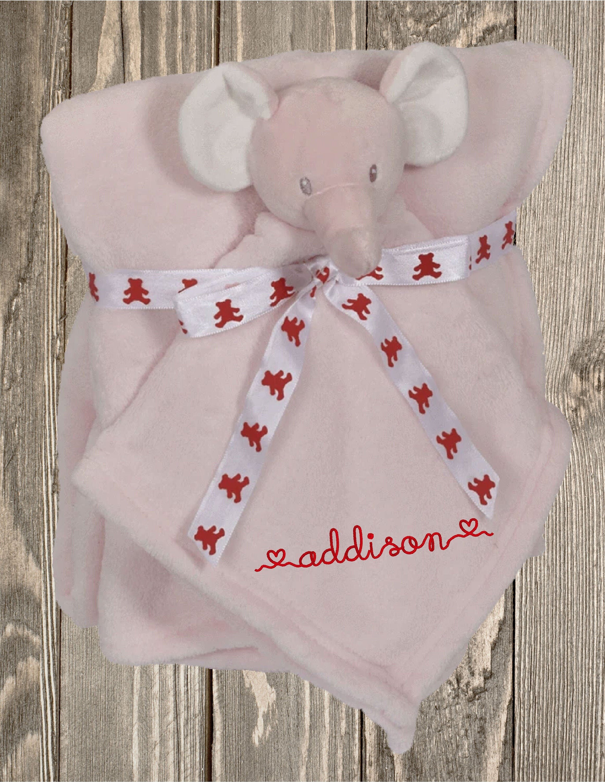 Pink Baby Blanket with Elephant