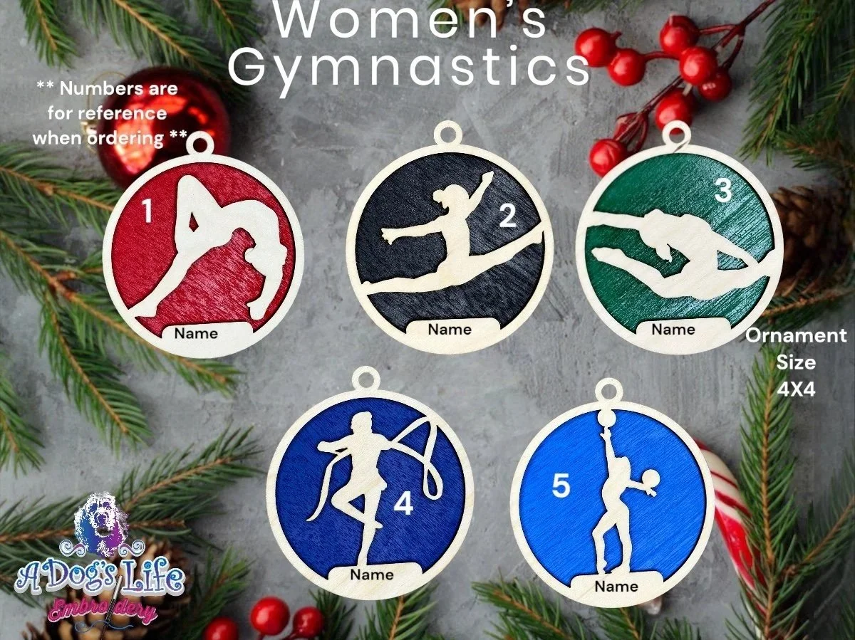 Women's Gymnastics Wooden Customized Ornament