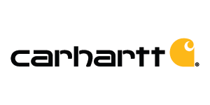 Carhartt logo with iconic orange wave symbol and bold lettering