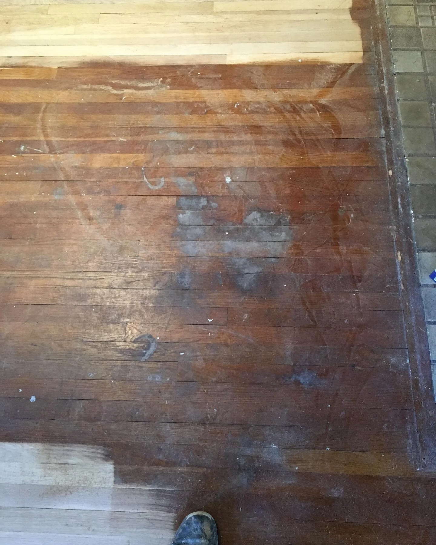 This old house in the 9th and 9th area was a rental for years before being bought by a homeowner who wanted to restore it to its natural 1916 beauty. There was minor water damage near the fireplace, yet the wood was in overall great condition. I love