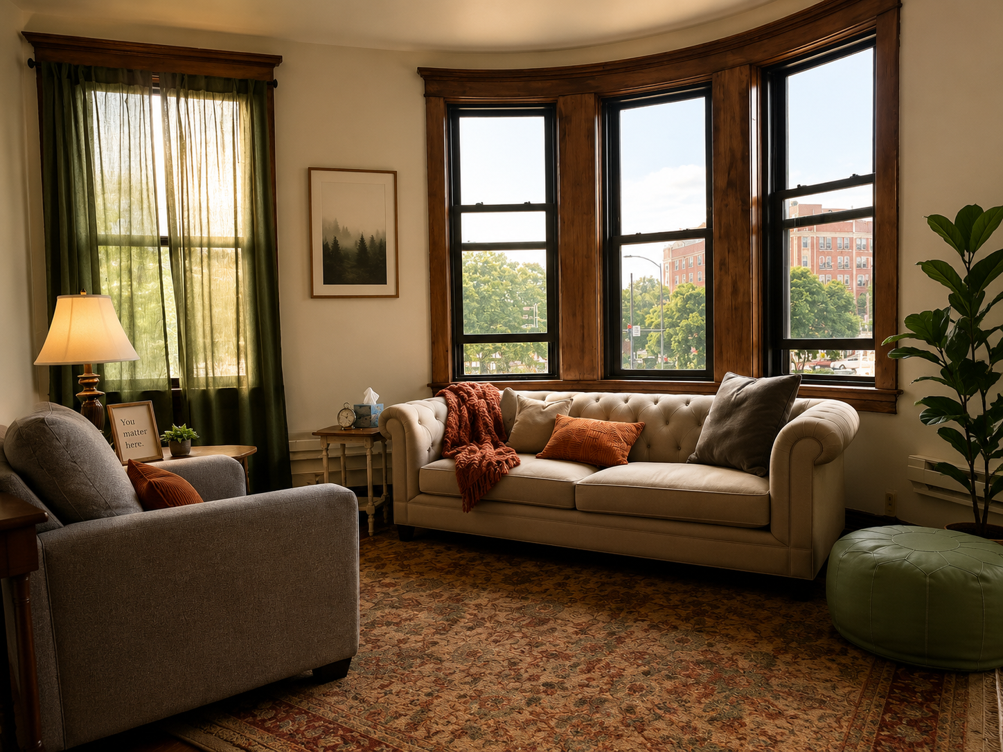 Private therapy office in Logan Square, Chicago, where gambling addiction counseling sessions are held