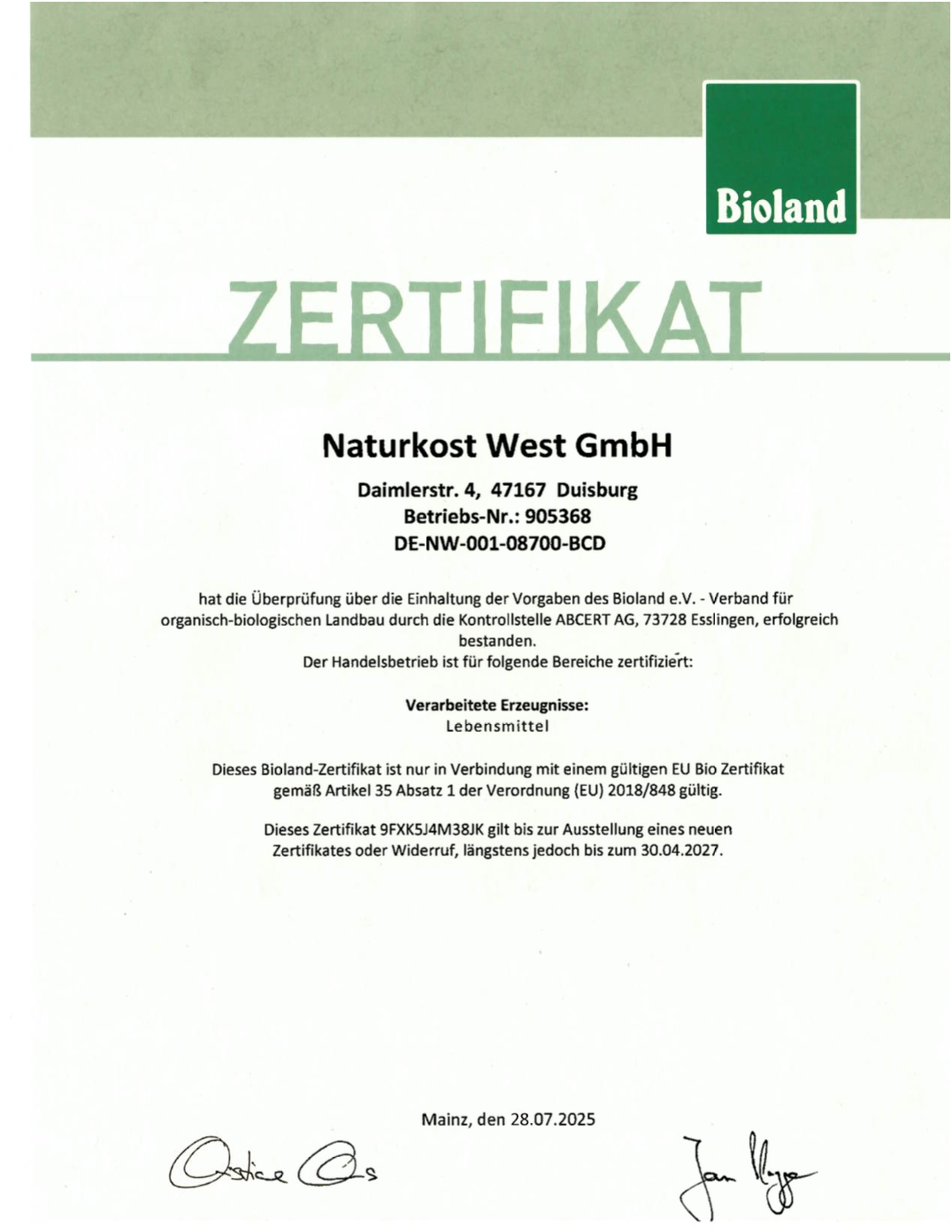2027-04-30 -- Bioland NKW